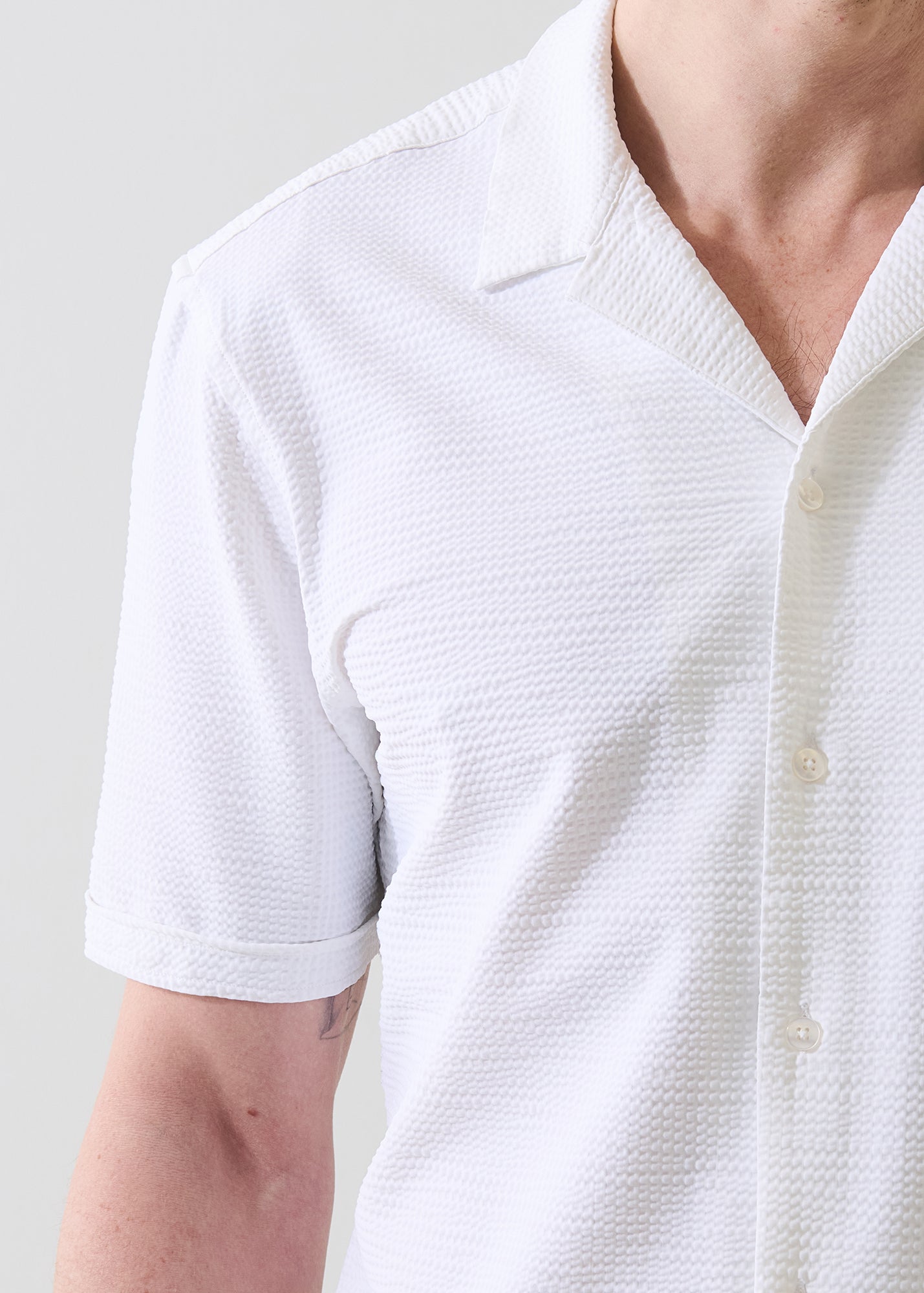 Seersucker Performance Stretch Shirt - PATRICK ASSARAF