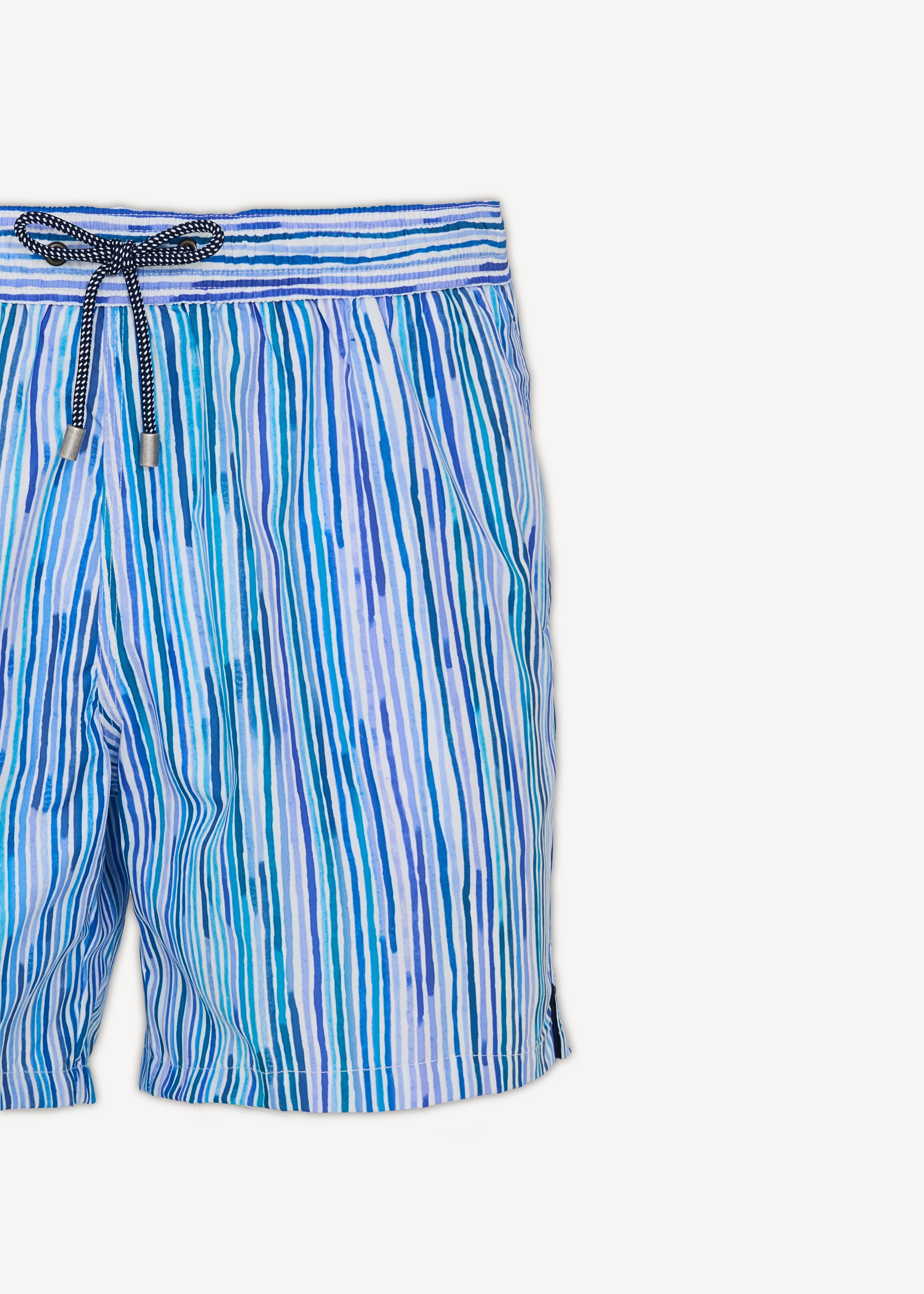 Watercolour Stripe Print Swim Short
