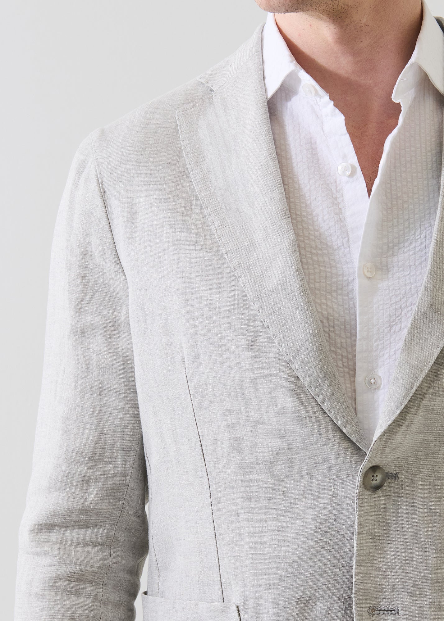 Linen Chambray Blazer - PATRICK ASSARAF