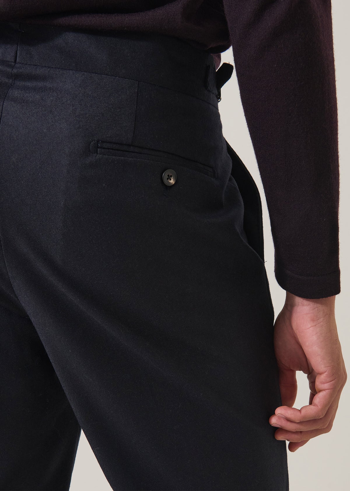 Wool Flannel Single Pleat Pant - PATRICK ASSARAF