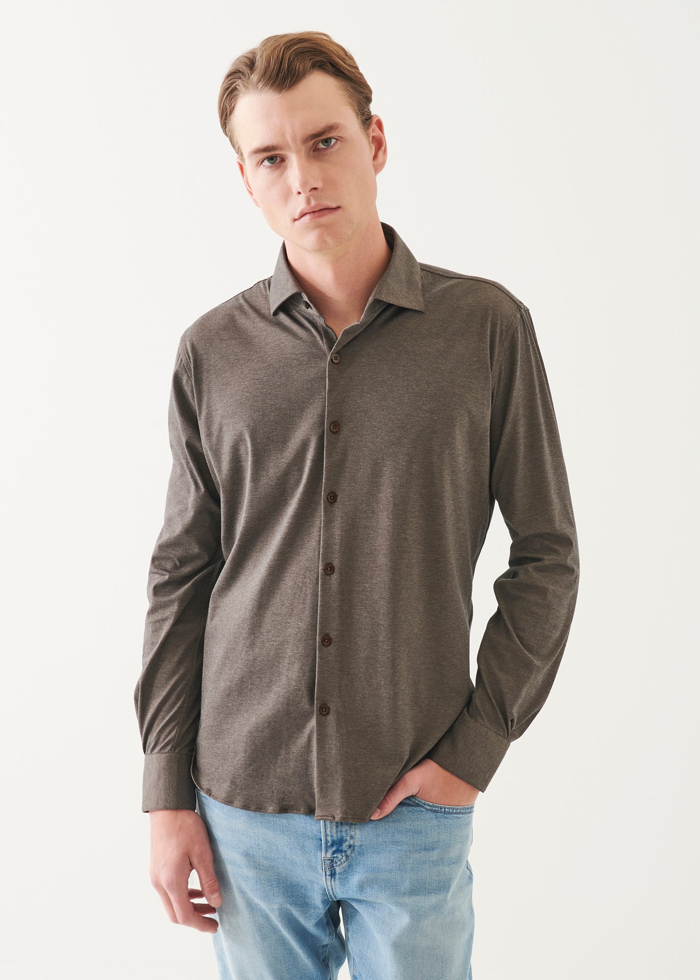 Four-Flex Performance Button Up Shirt - PATRICK ASSARAF