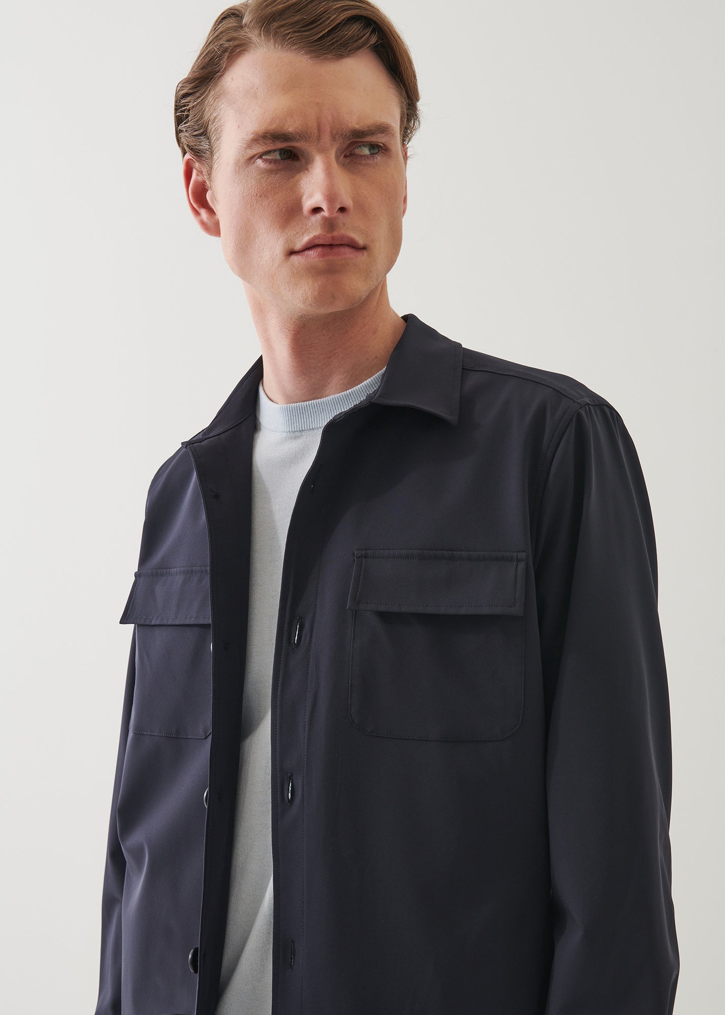 Nucleo Stretch Shirt Jacket - PATRICK ASSARAF