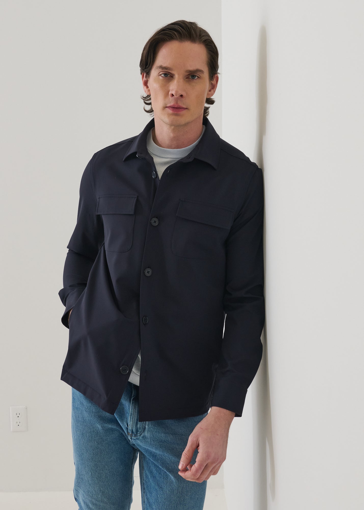 Nucleo Stretch Shirt Jacket - PATRICK ASSARAF