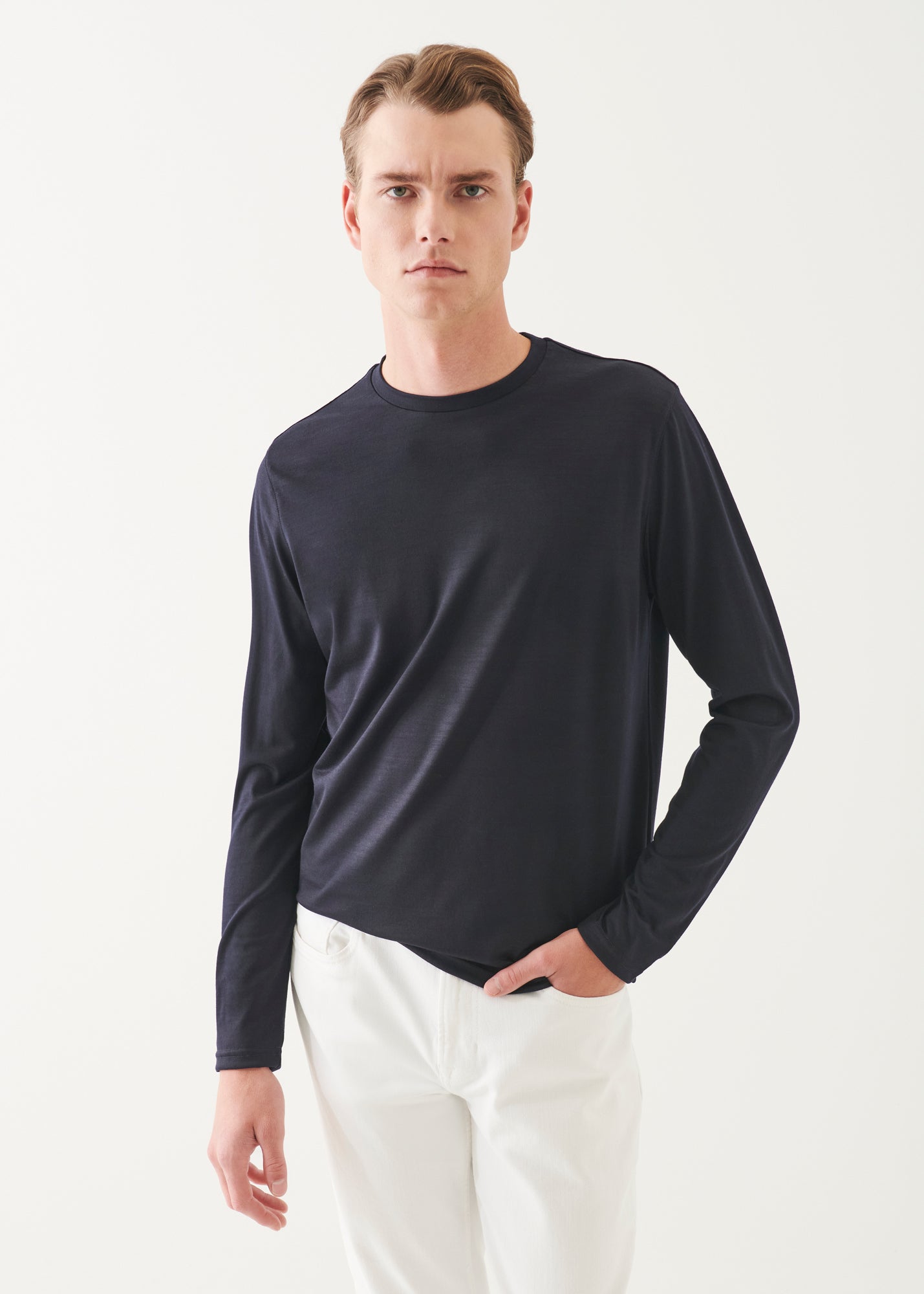 Reda Active Wool Long-Sleeve Knit T-Shirt - PATRICK ASSARAF