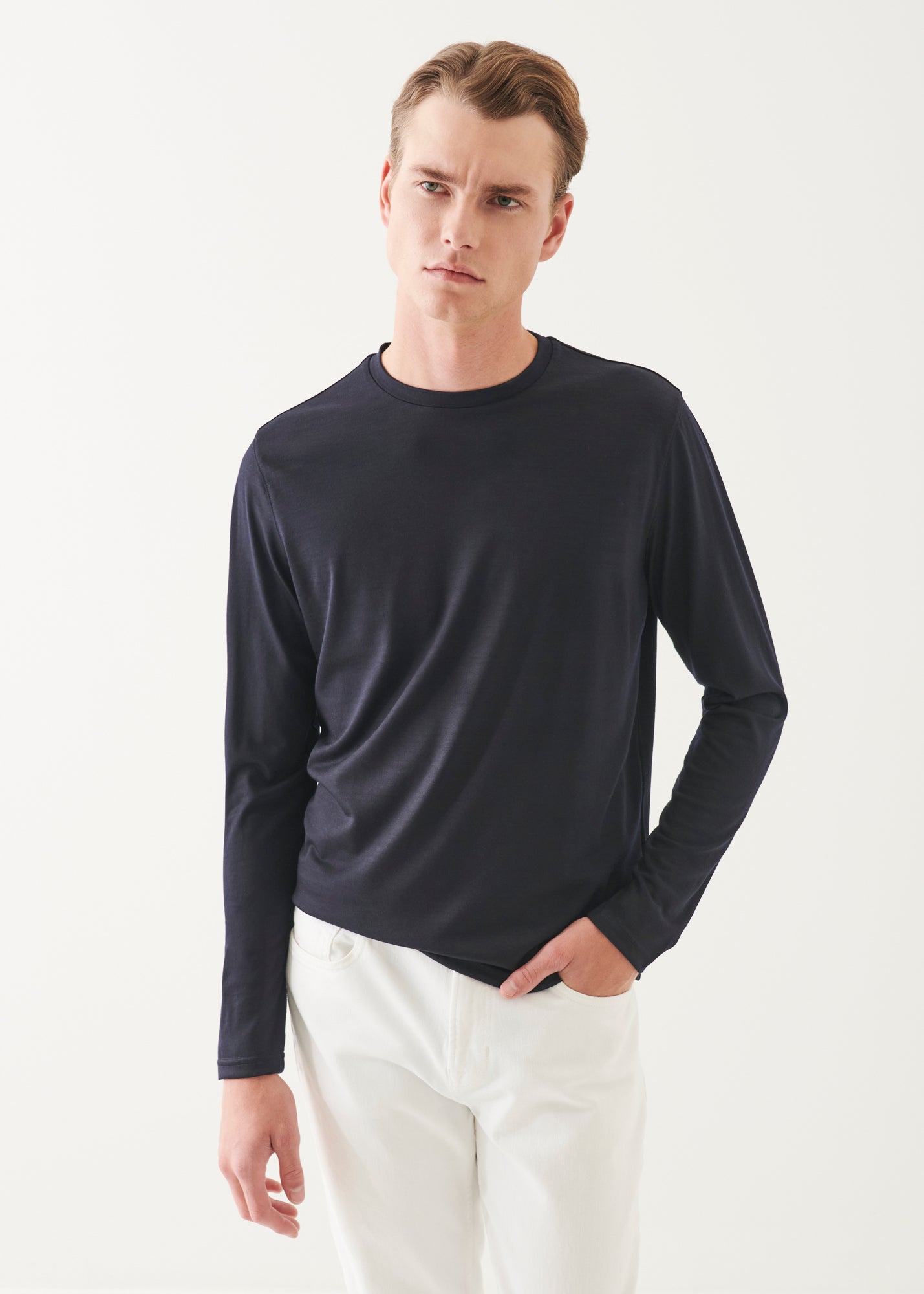 Reda Active Wool Long-Sleeve Knit T-Shirt - PATRICK ASSARAF