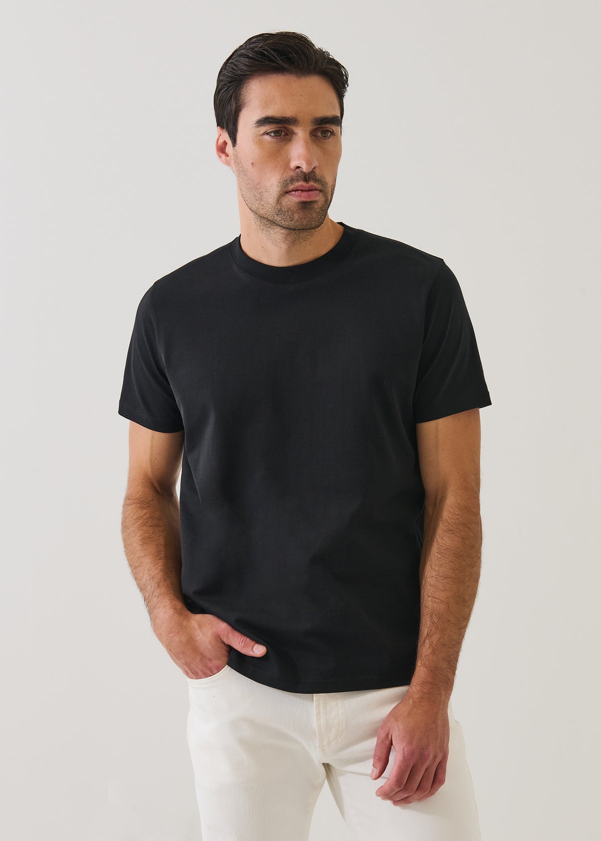 Organic Pima Cotton High Neck T-Shirt - PATRICK ASSARAF