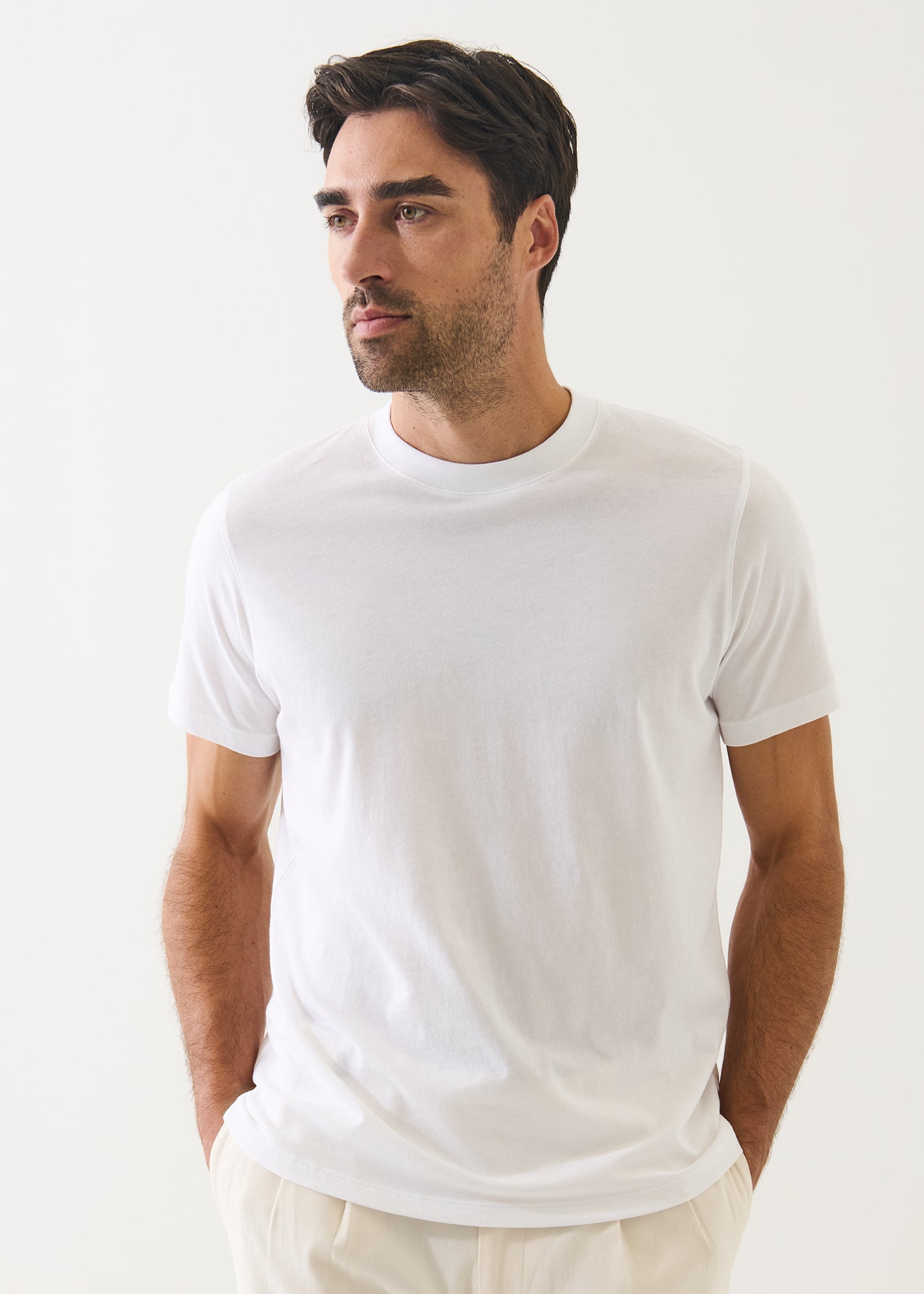 Organic Pima Cotton High Neck T-Shirt - PATRICK ASSARAF