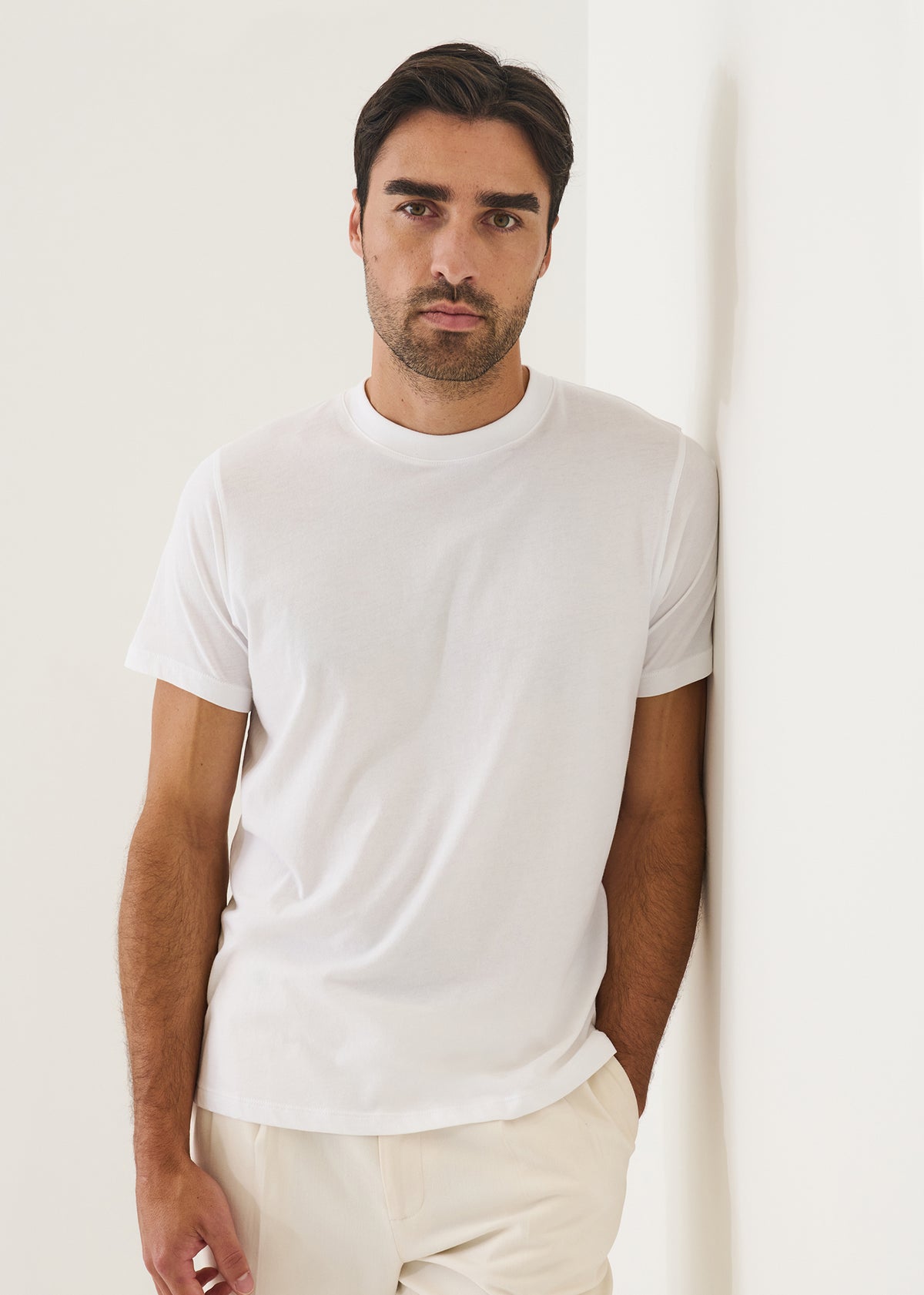 Organic Pima Cotton High Neck T-Shirt - PATRICK ASSARAF