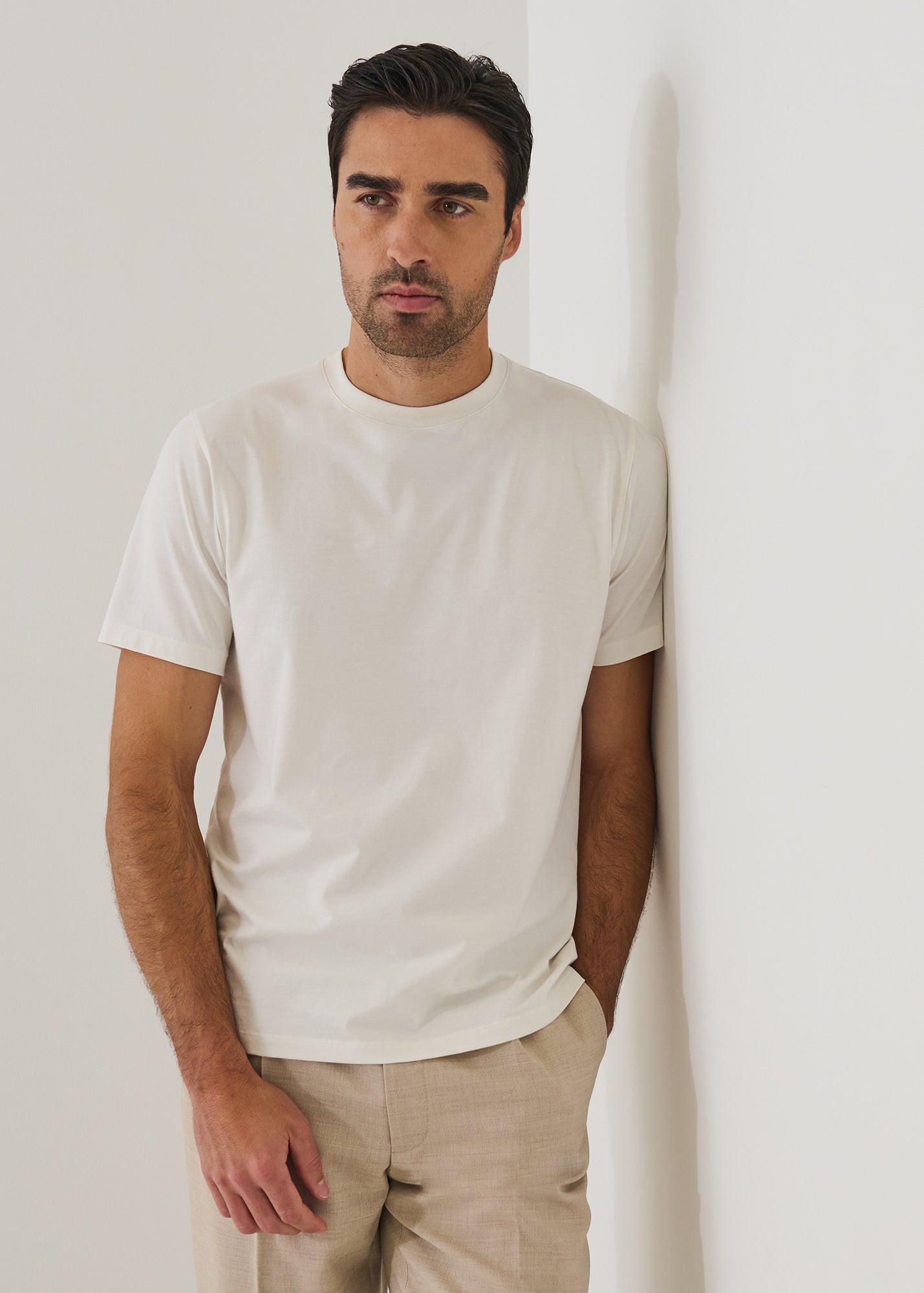 Organic Pima Cotton High Neck T-Shirt - PATRICK ASSARAF