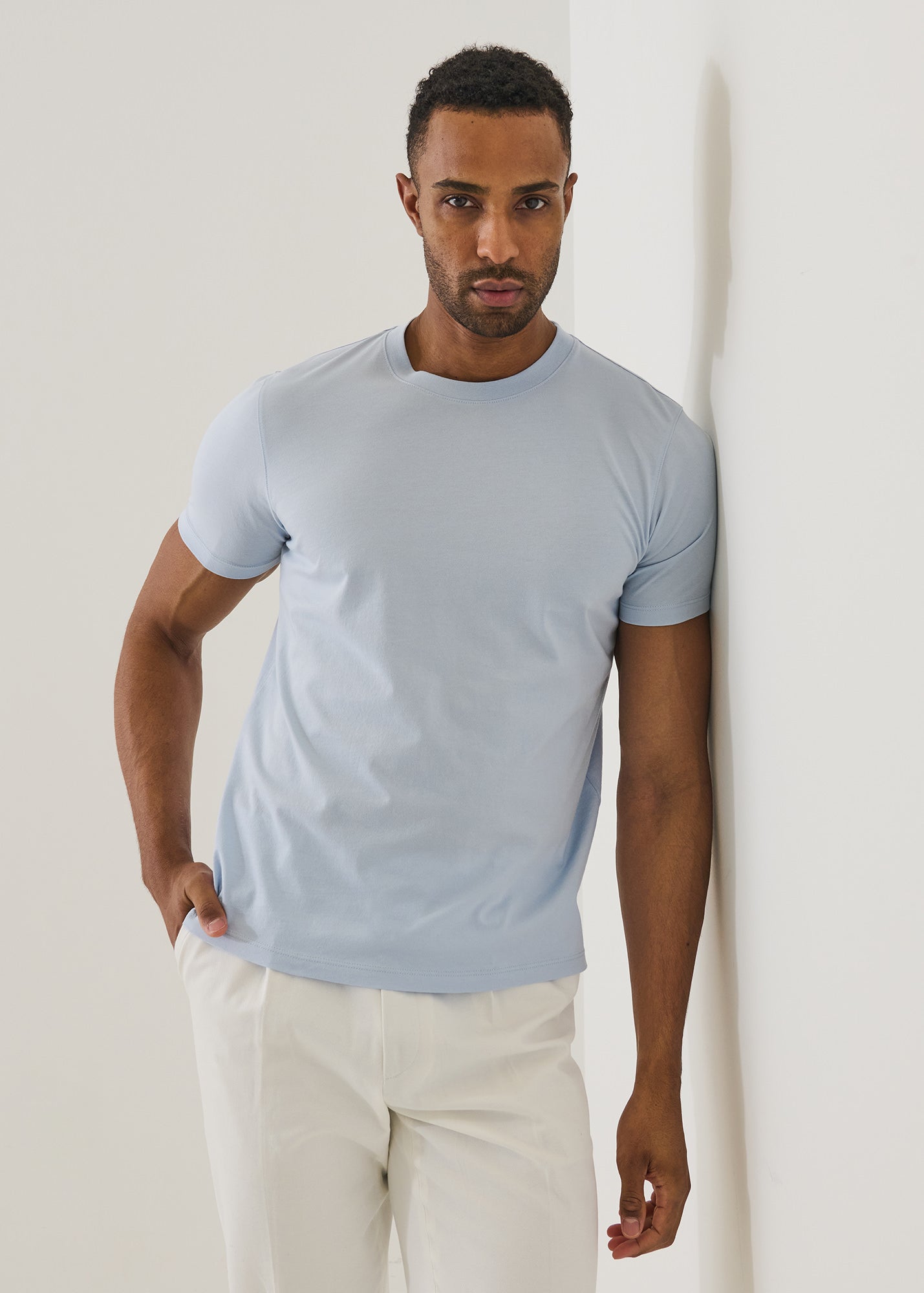 Organic Pima Cotton High Neck T-Shirt - PATRICK ASSARAF