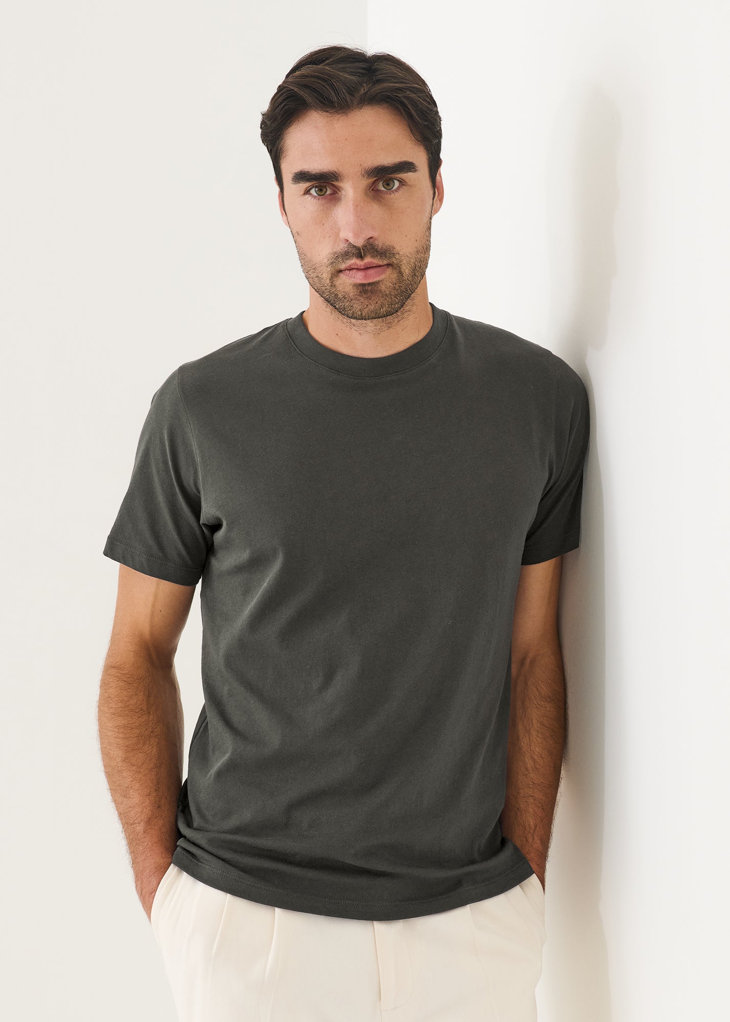 Organic Pima Cotton High Neck T-Shirt - PATRICK ASSARAF