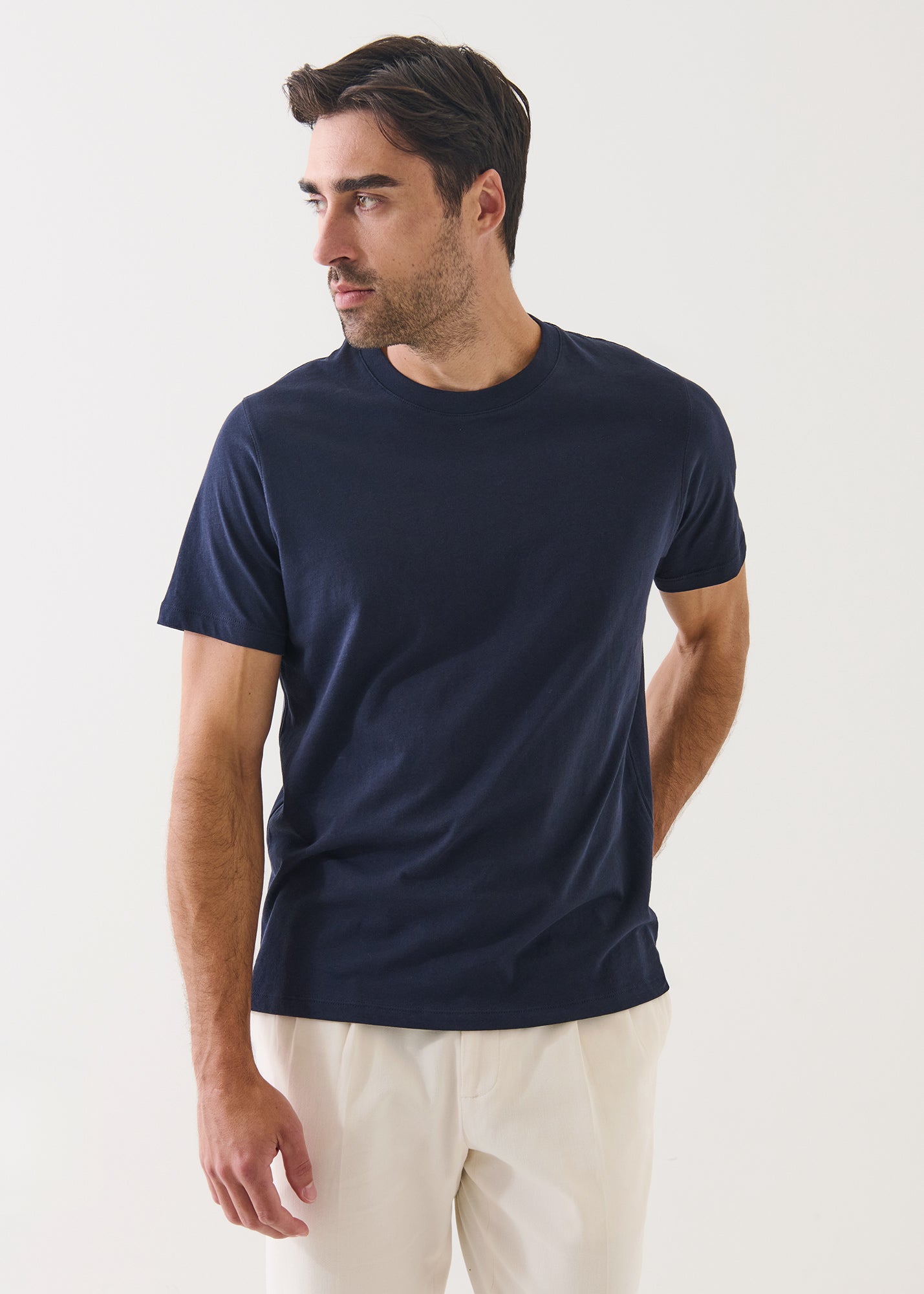 Organic Pima Cotton High Neck T-Shirt - PATRICK ASSARAF