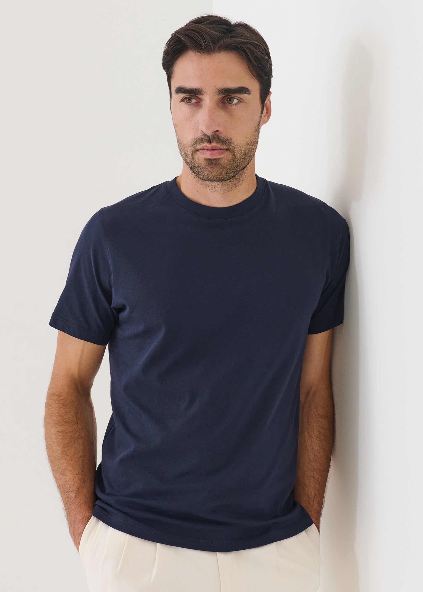 Organic Pima Cotton High Neck T-Shirt - PATRICK ASSARAF