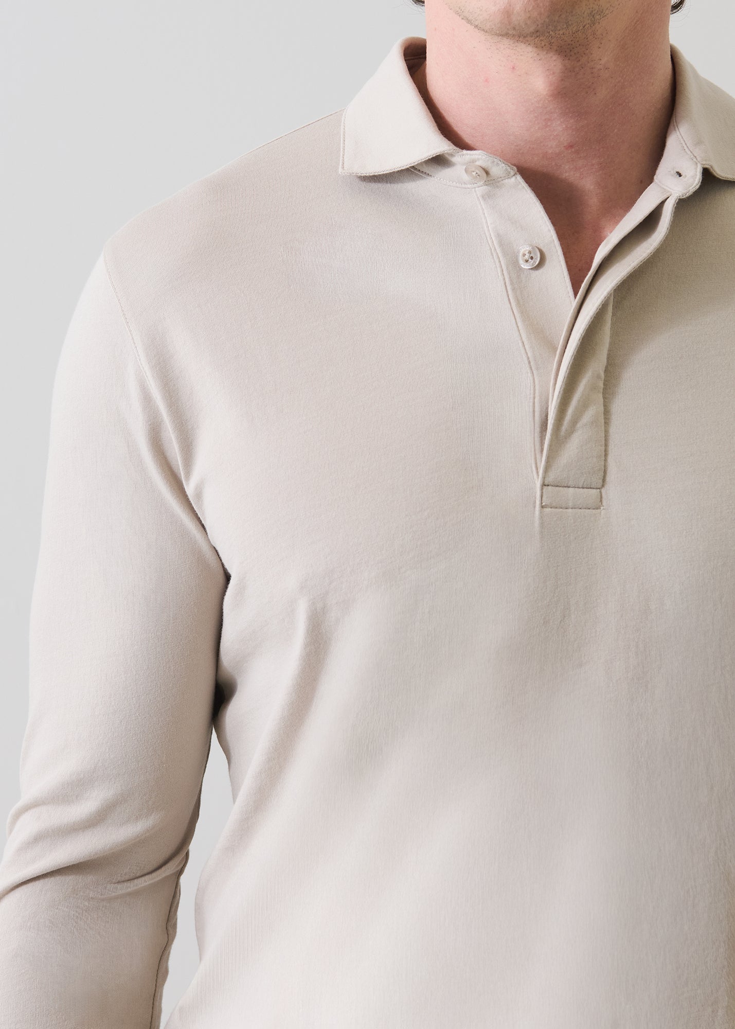 Organic Pima Cotton Long Sleeve Polo - PATRICK ASSARAF