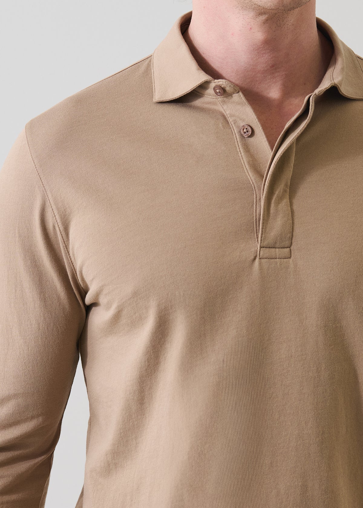 Organic Pima Cotton Long Sleeve Polo - PATRICK ASSARAF