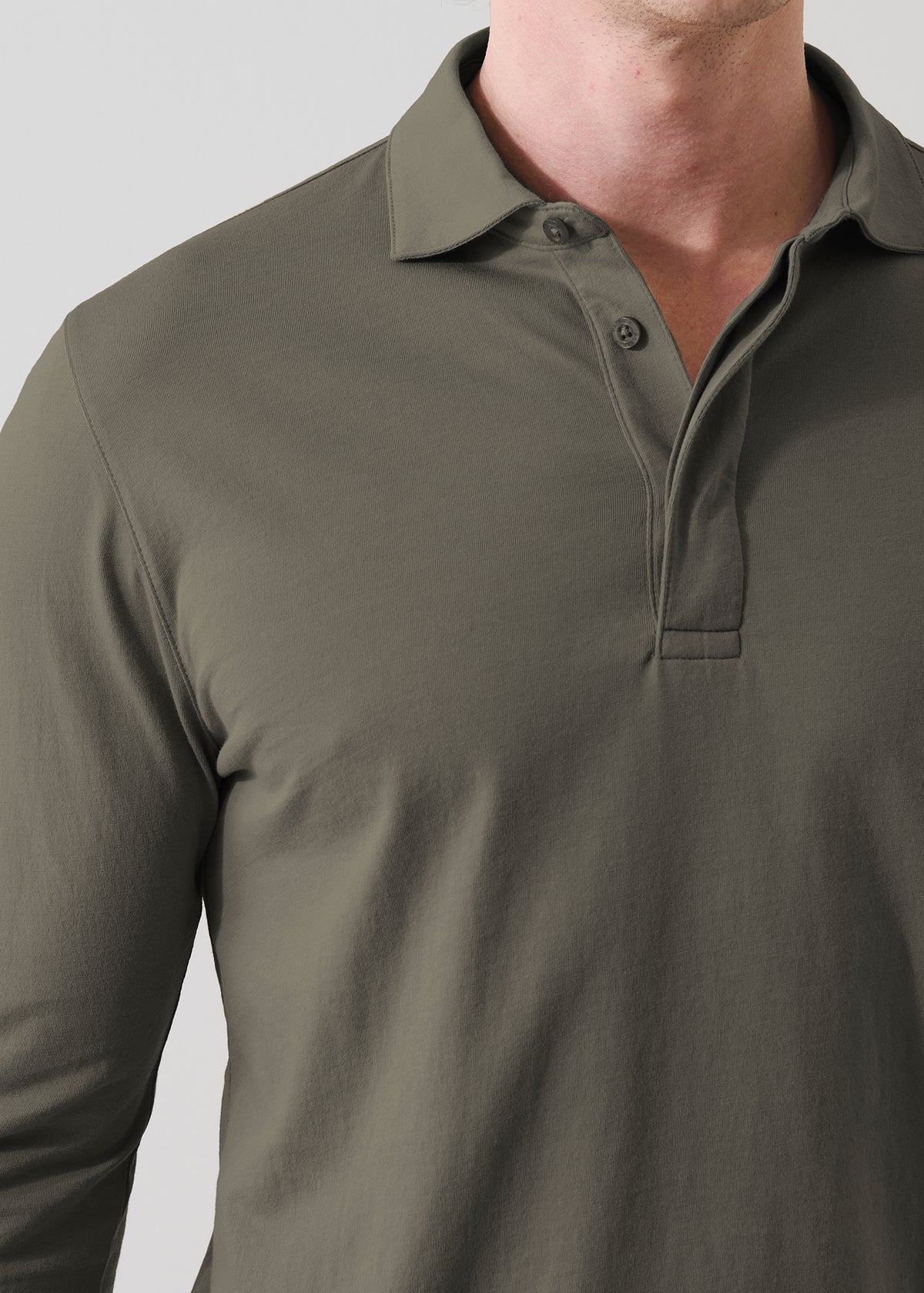 Organic Pima Cotton Long Sleeve Polo - PATRICK ASSARAF