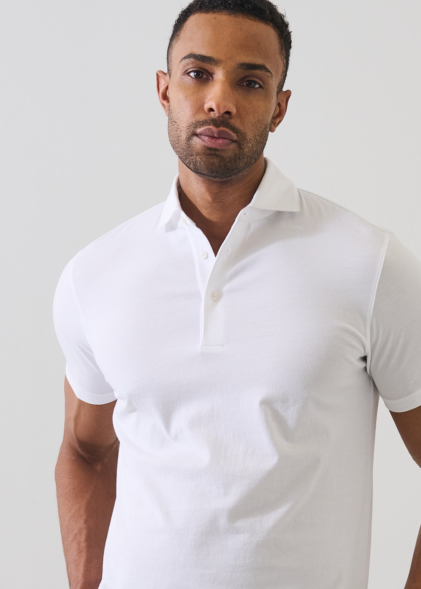 Mercerized Pima Cotton Button Polo - PATRICK ASSARAF