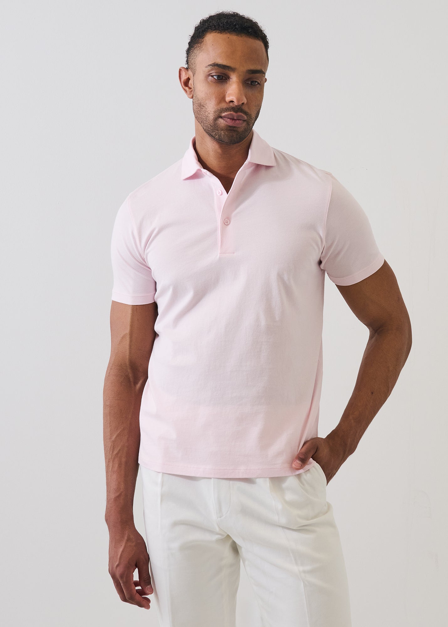Mercerized Pima Cotton Button Polo - PATRICK ASSARAF