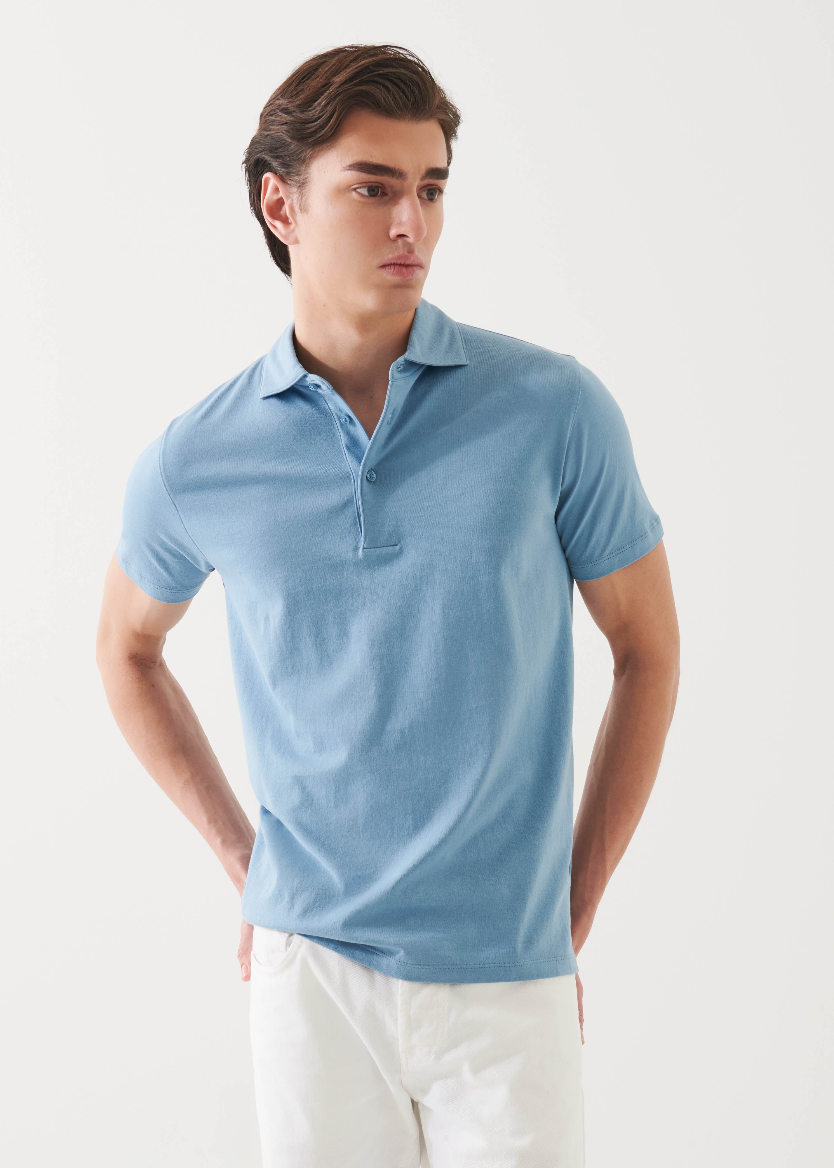 Mercerized Pima Cotton Button Polo