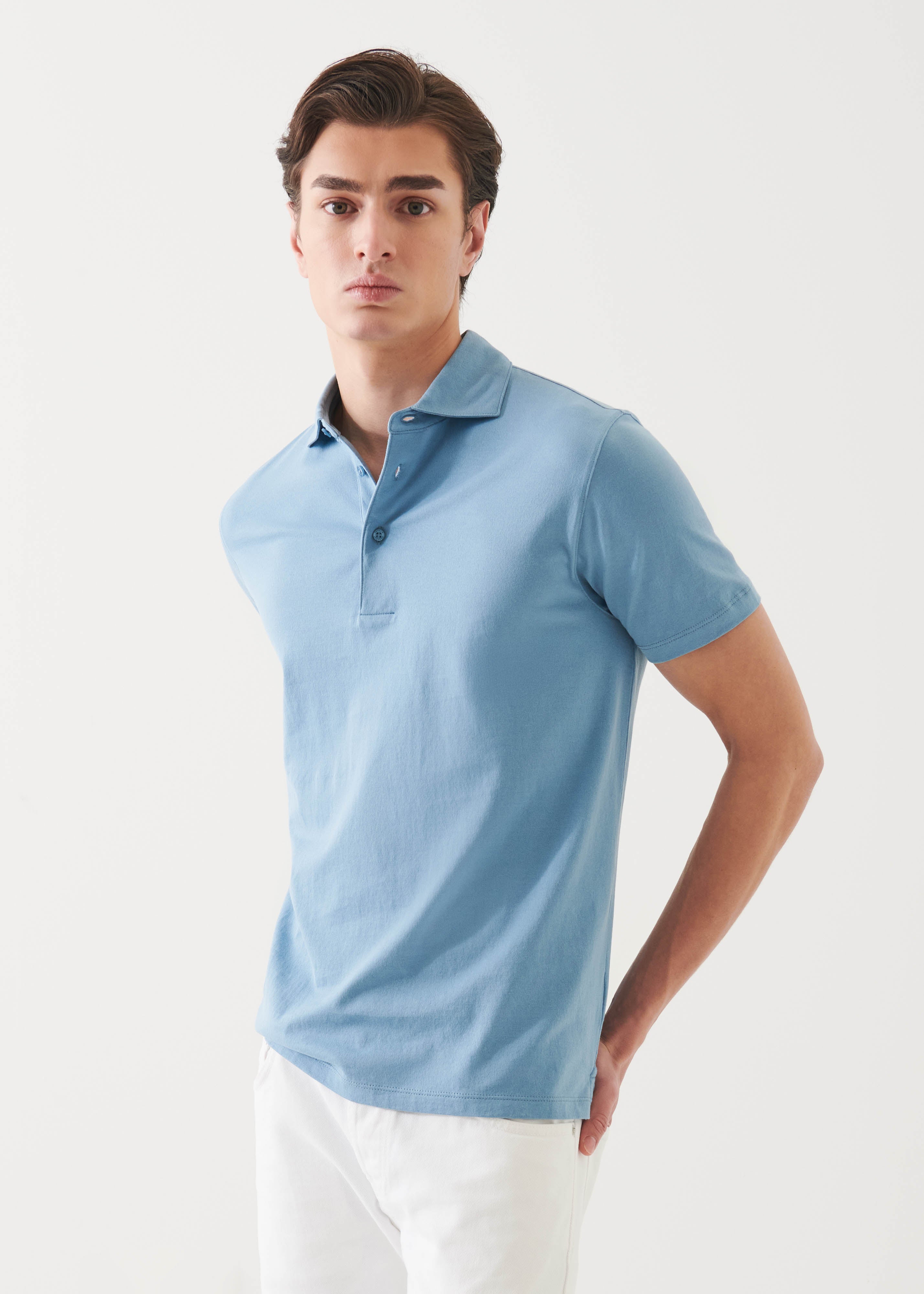 Mercerized Pima Cotton Button Polo