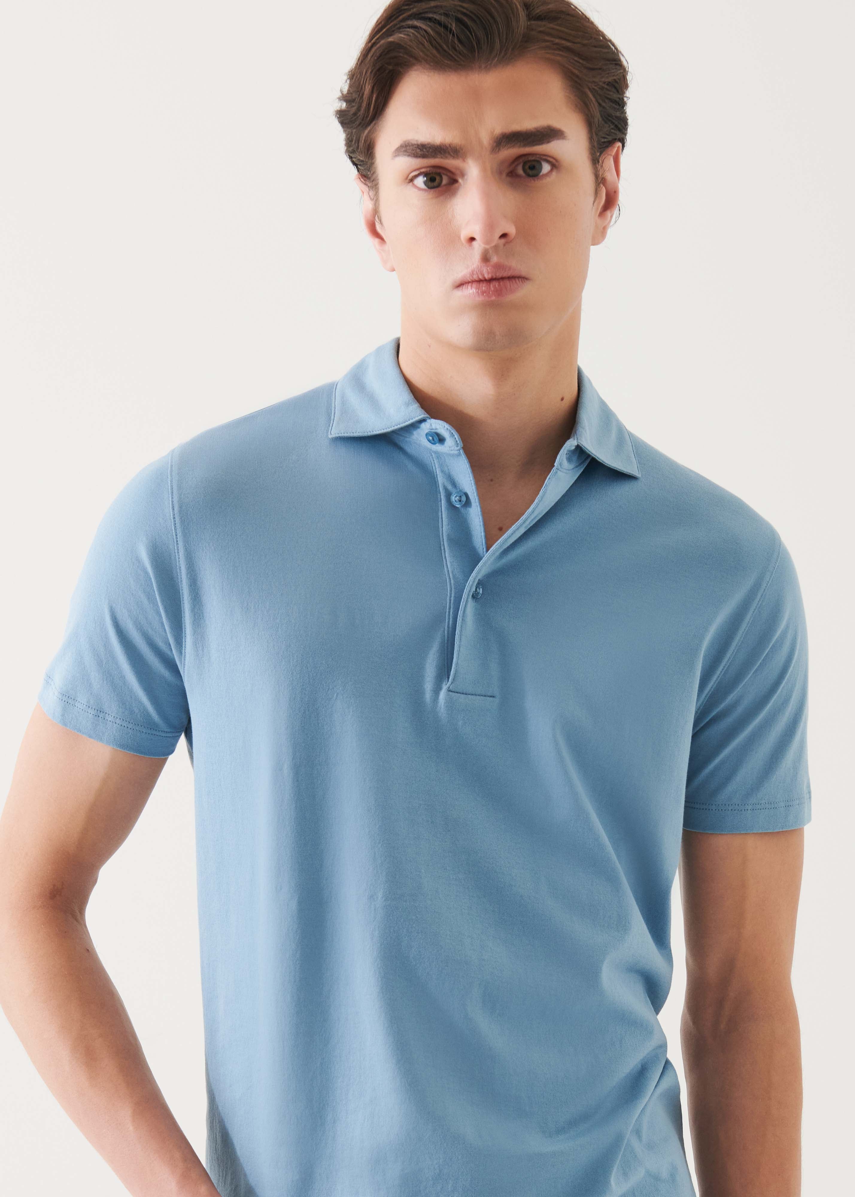 Mercerized Pima Cotton Button Polo