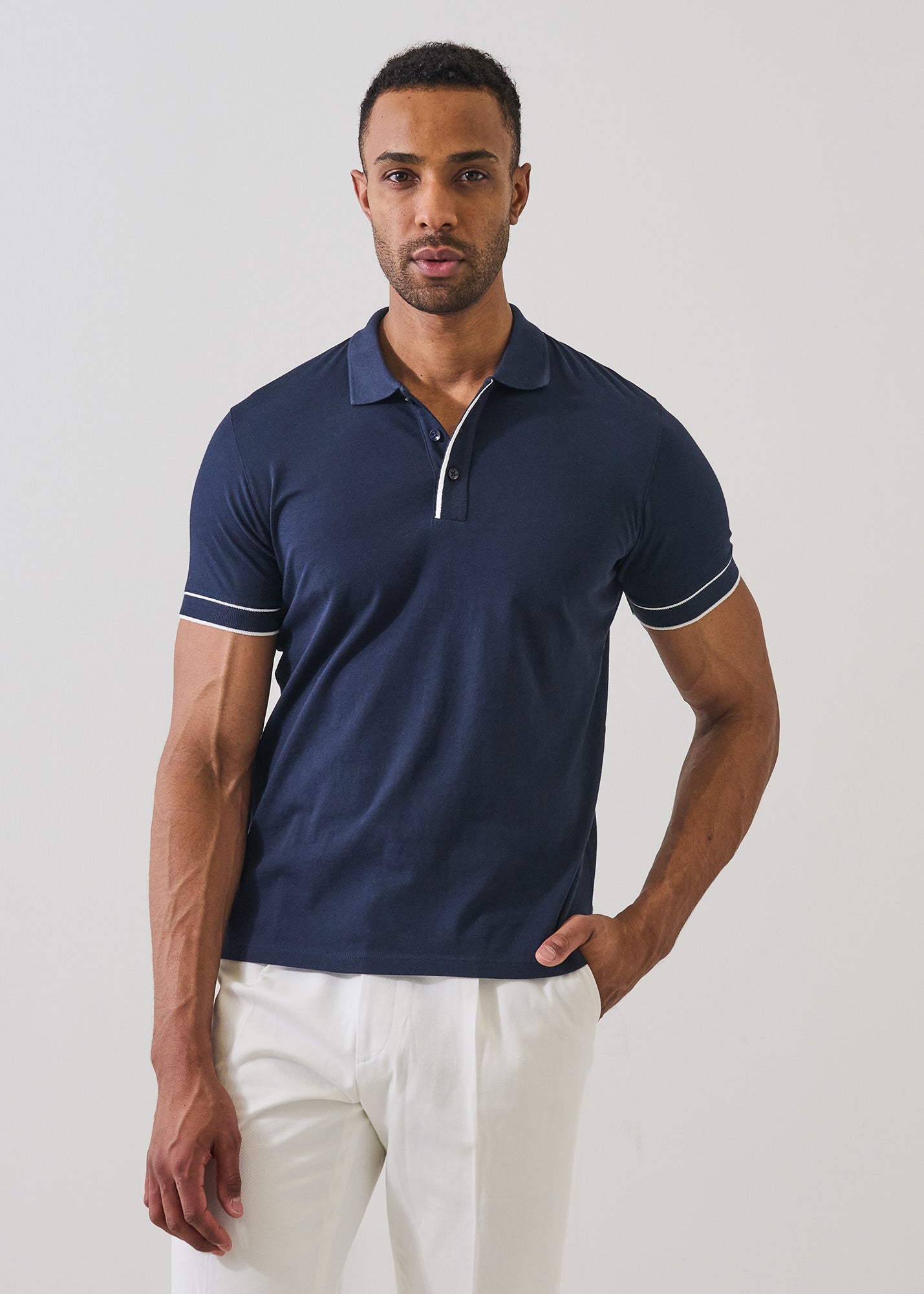 Organic Pima Cotton Tipped Polo - PATRICK ASSARAF