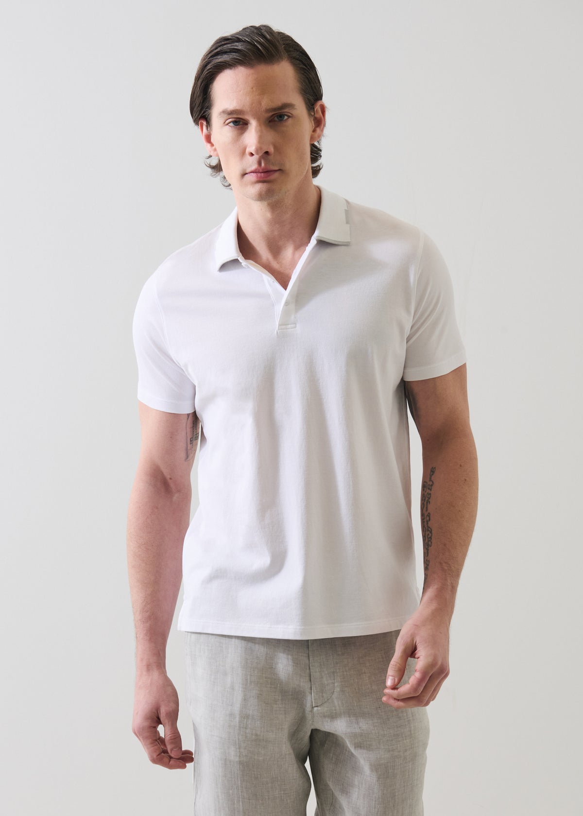 Organic Pima Cotton Tipped Polo - PATRICK ASSARAF