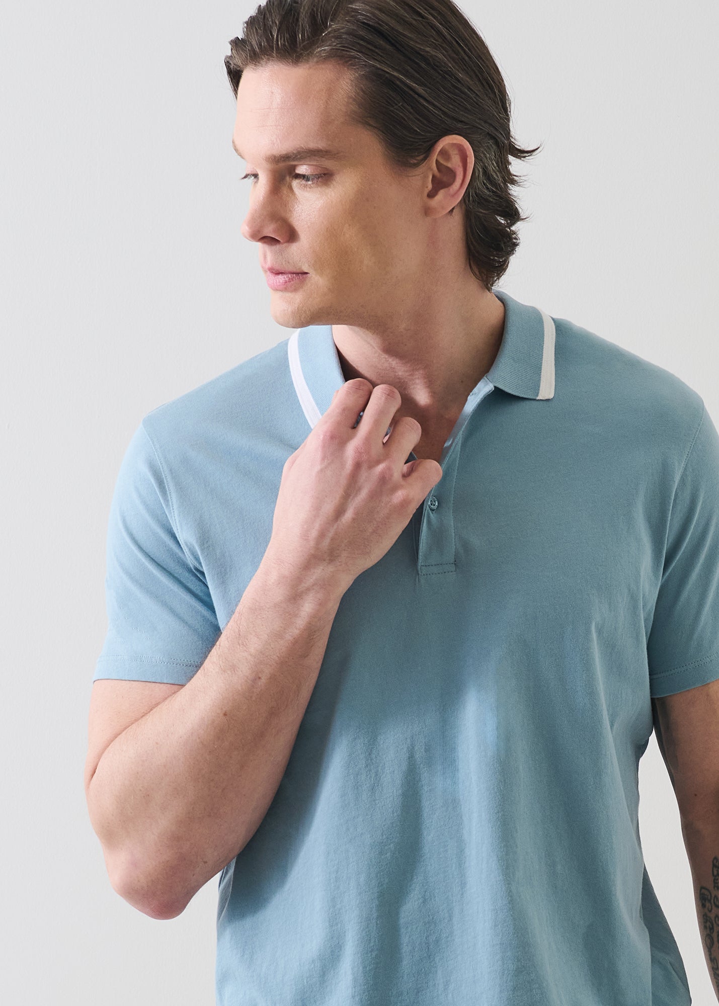 Organic Pima Cotton Tipped Polo - PATRICK ASSARAF