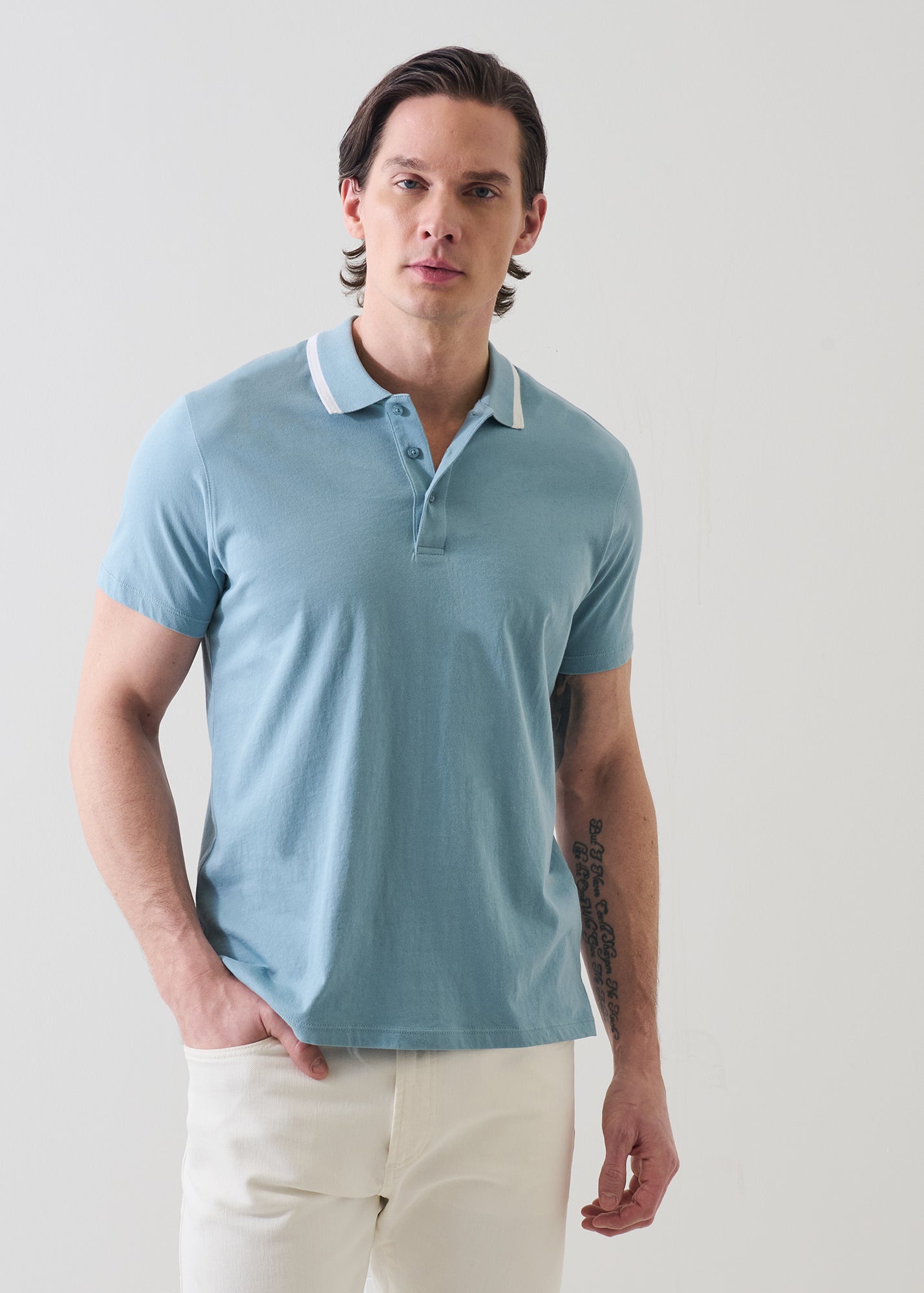 Organic Pima Cotton Tipped Polo - PATRICK ASSARAF