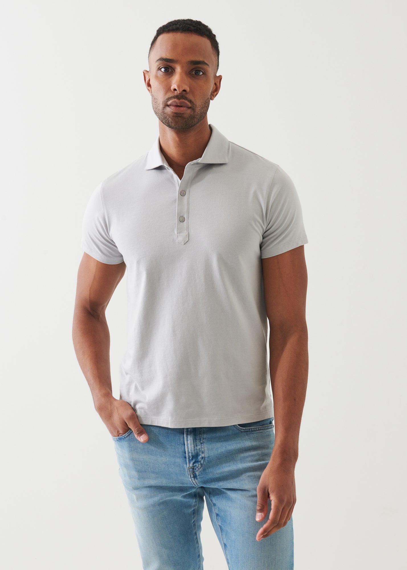Organic Pima Cotton Button Polo - PATRICK ASSARAF