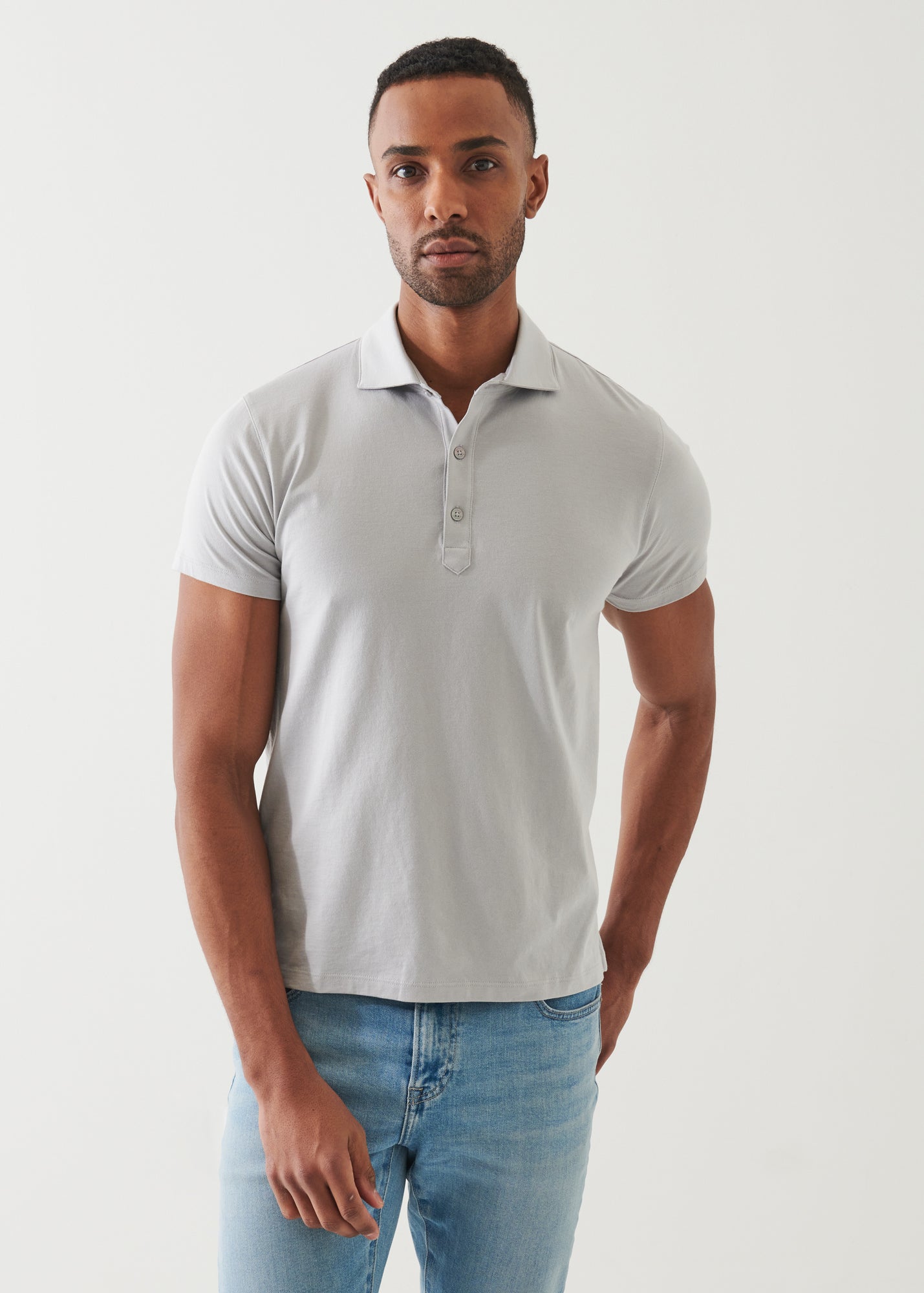 Organic Pima Cotton Button Polo - PATRICK ASSARAF