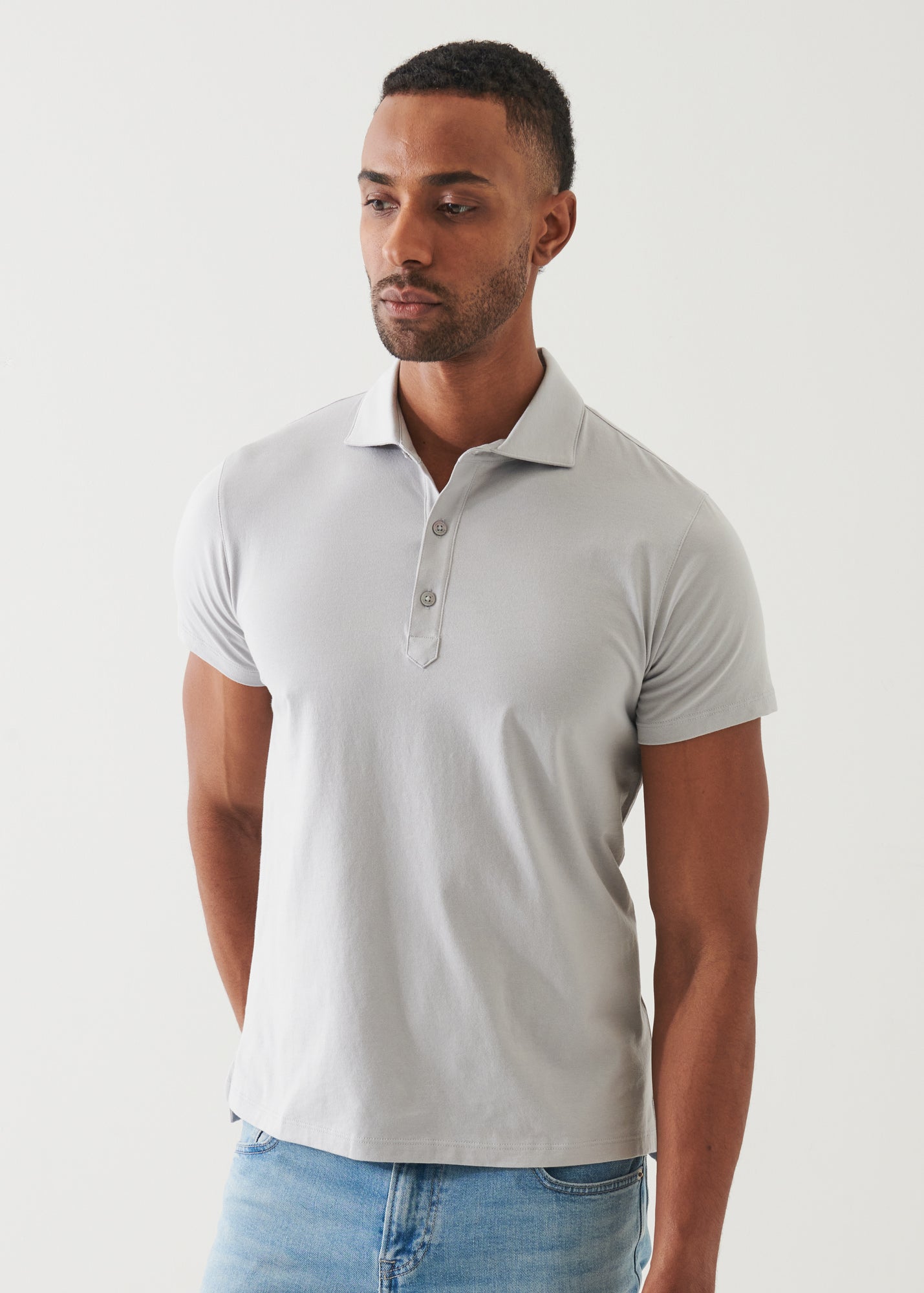 Organic Pima Cotton Button Polo - PATRICK ASSARAF
