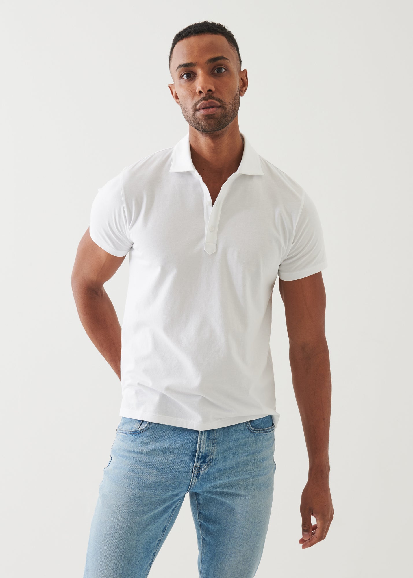 Organic Pima Cotton Button Polo - PATRICK ASSARAF