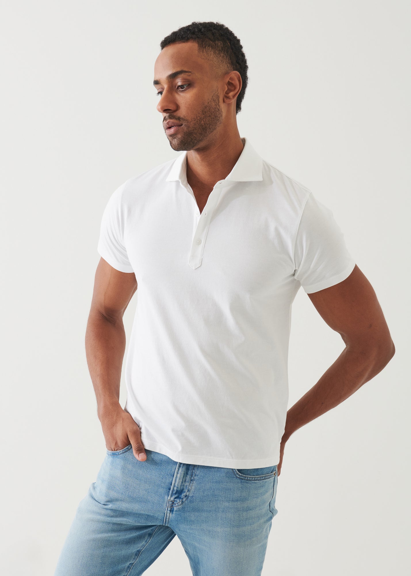 Organic Pima Cotton Button Polo - PATRICK ASSARAF