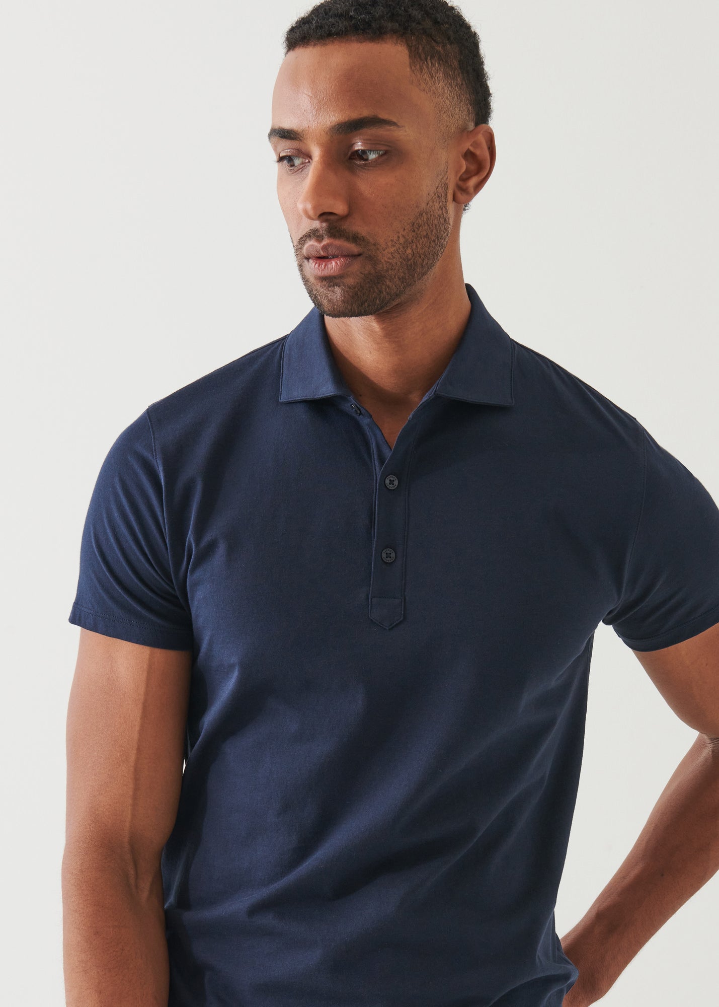 Organic Pima Cotton Button Polo - PATRICK ASSARAF