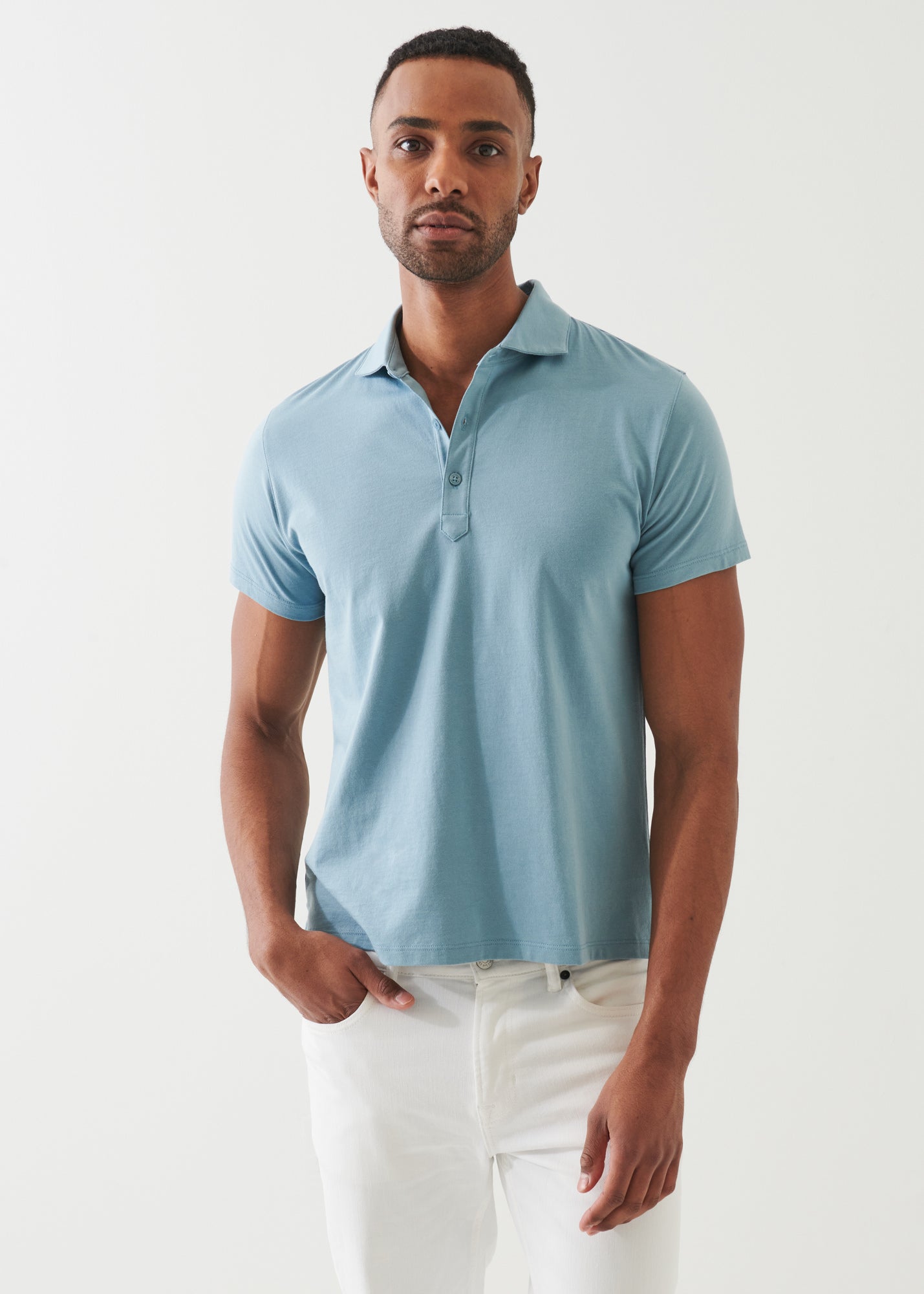 Organic Pima Cotton Button Polo - PATRICK ASSARAF