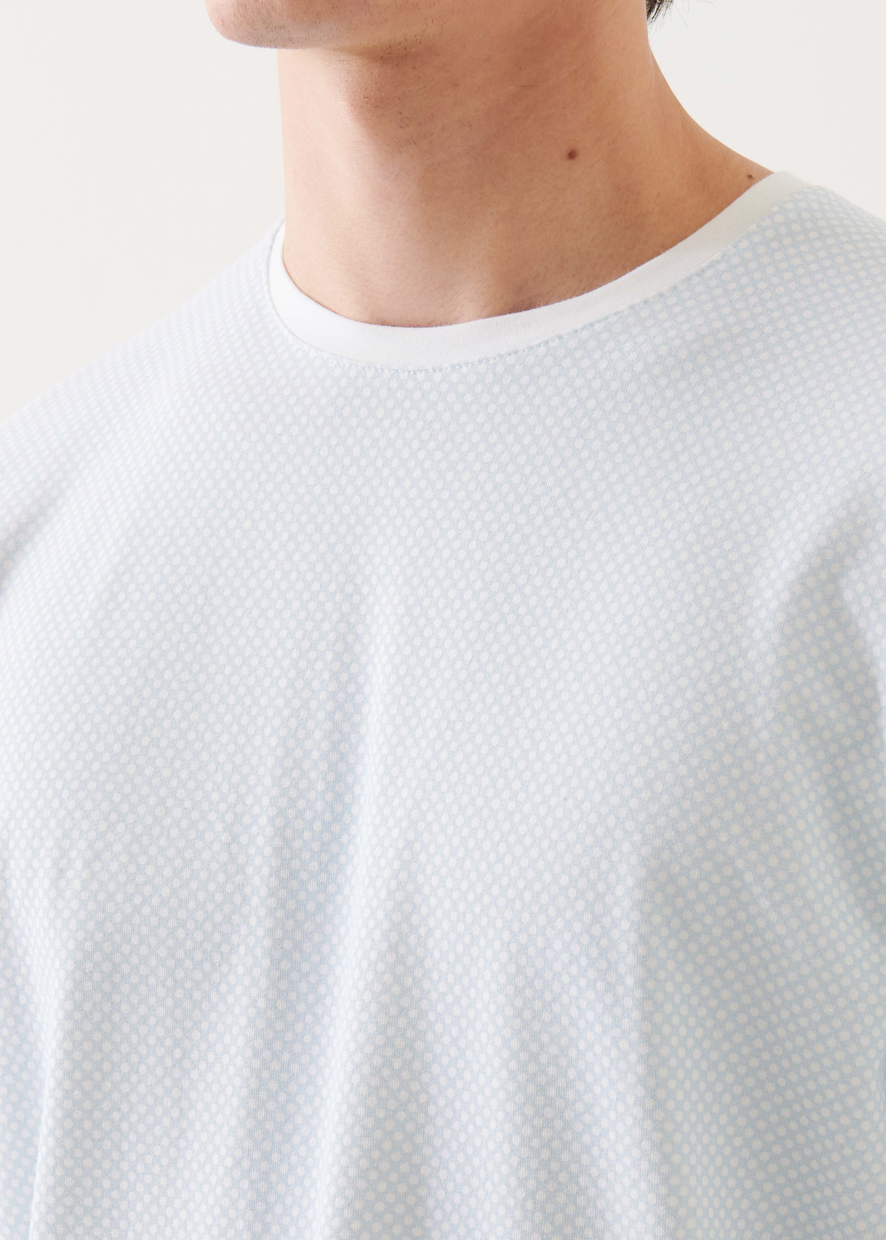 Pima Cotton Stretch Printed Crewneck