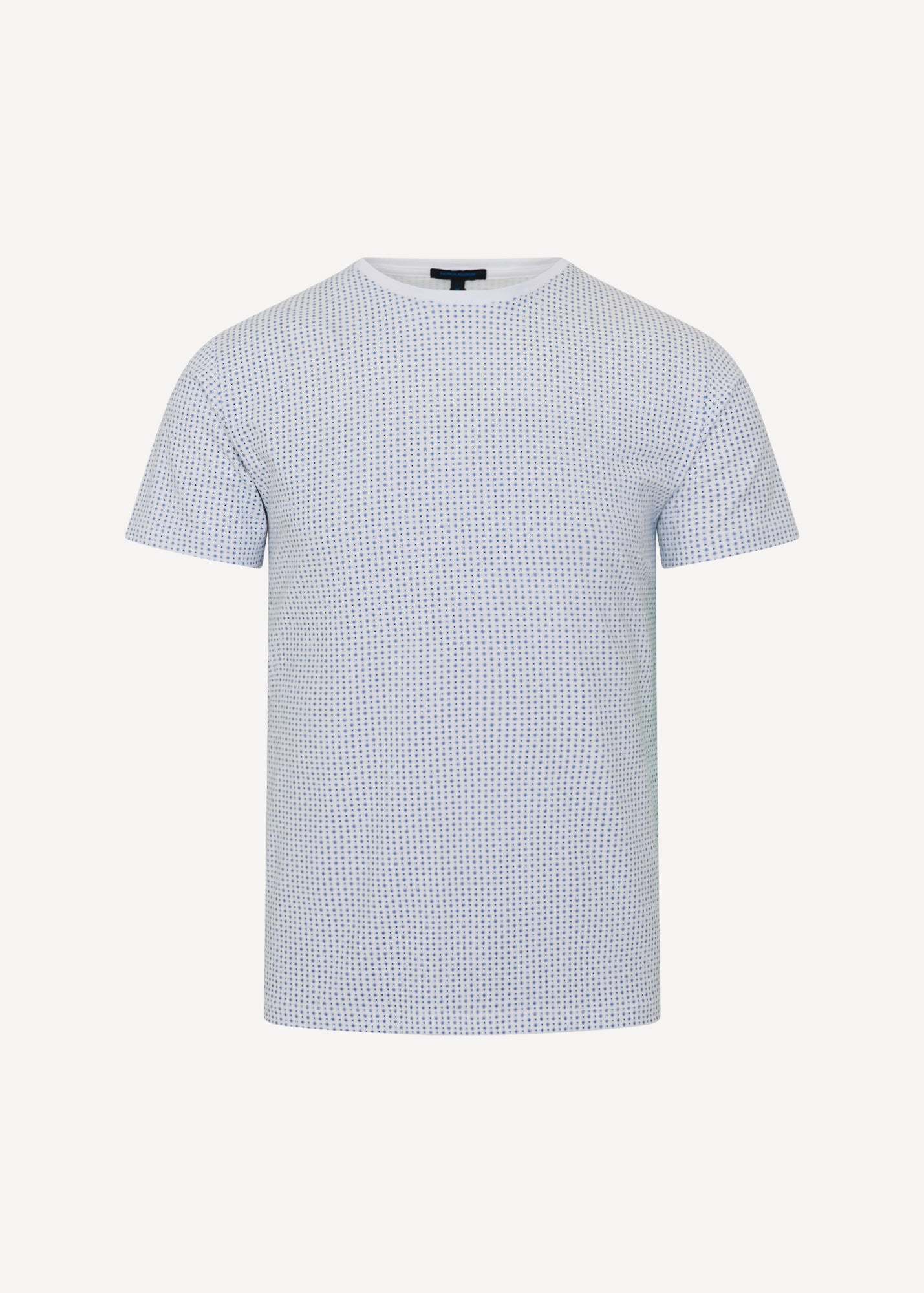 Pima Cotton Stretch Micro Print Crewneck