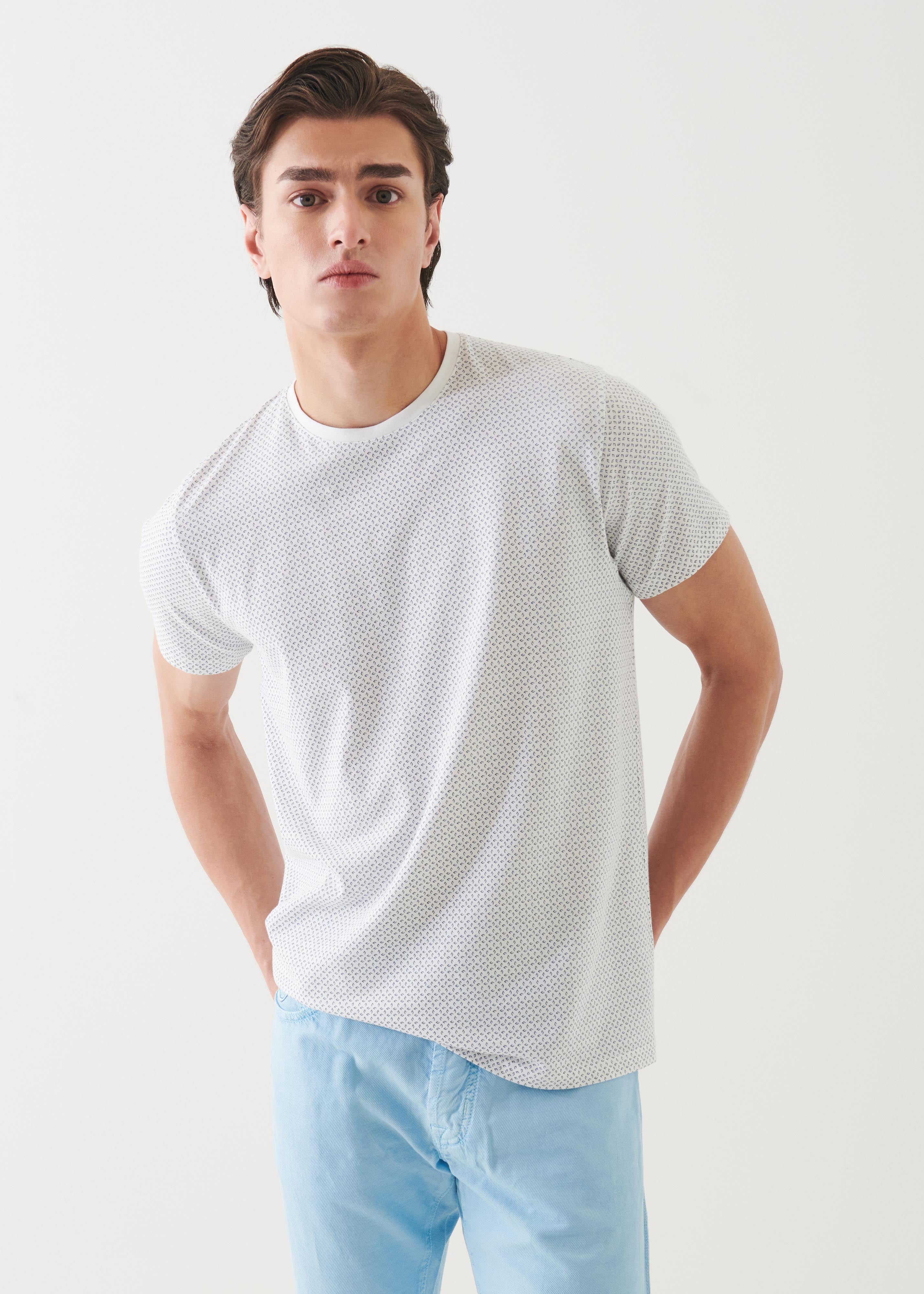 Pima Cotton Stretch Printed Crewneck - PATRICK ASSARAF
