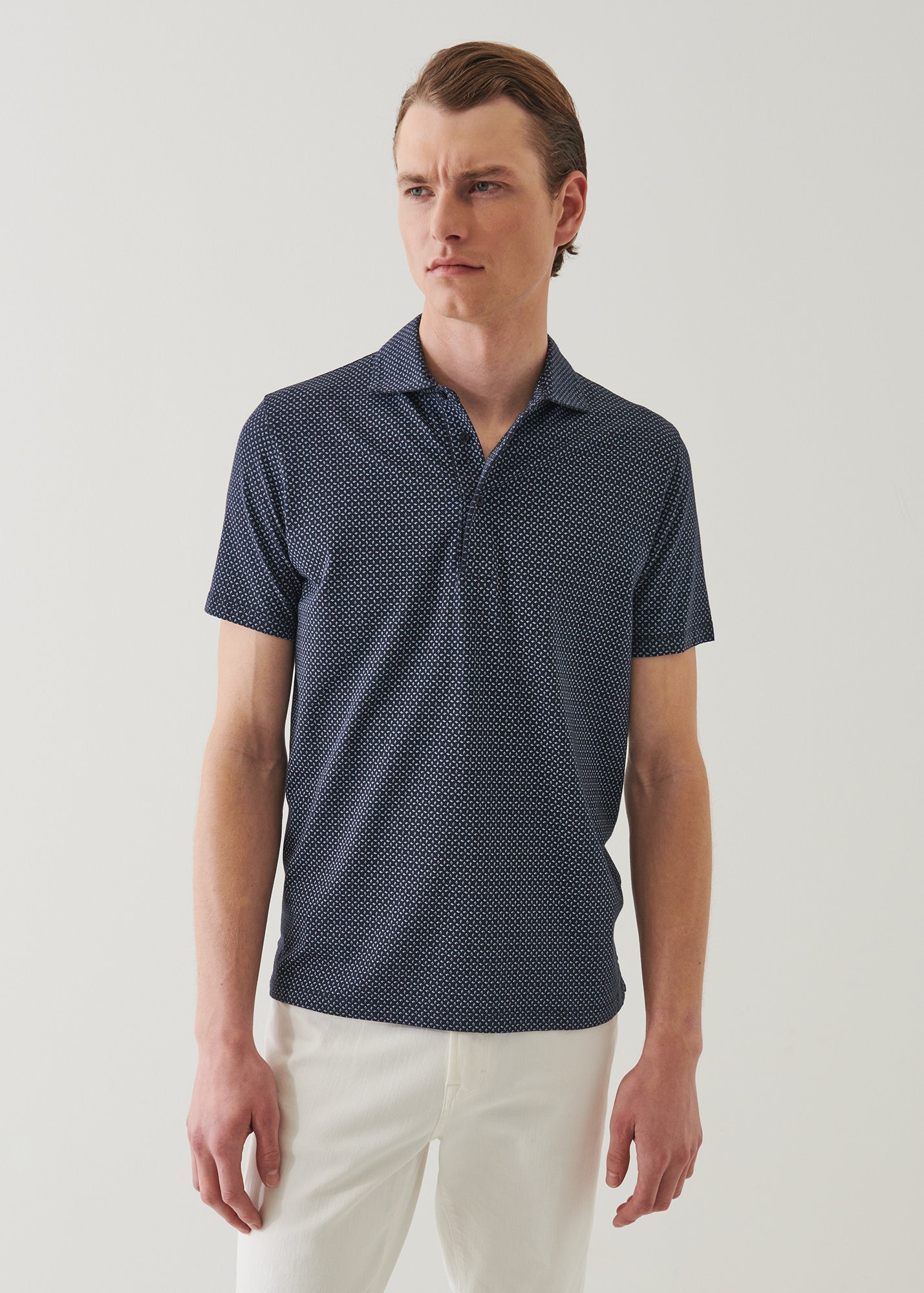 Pima Cotton Stretch Printed Polo - PATRICK ASSARAF