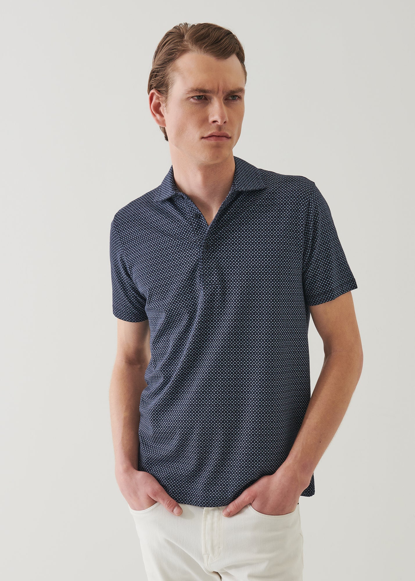 Pima Cotton Stretch Printed Polo - PATRICK ASSARAF