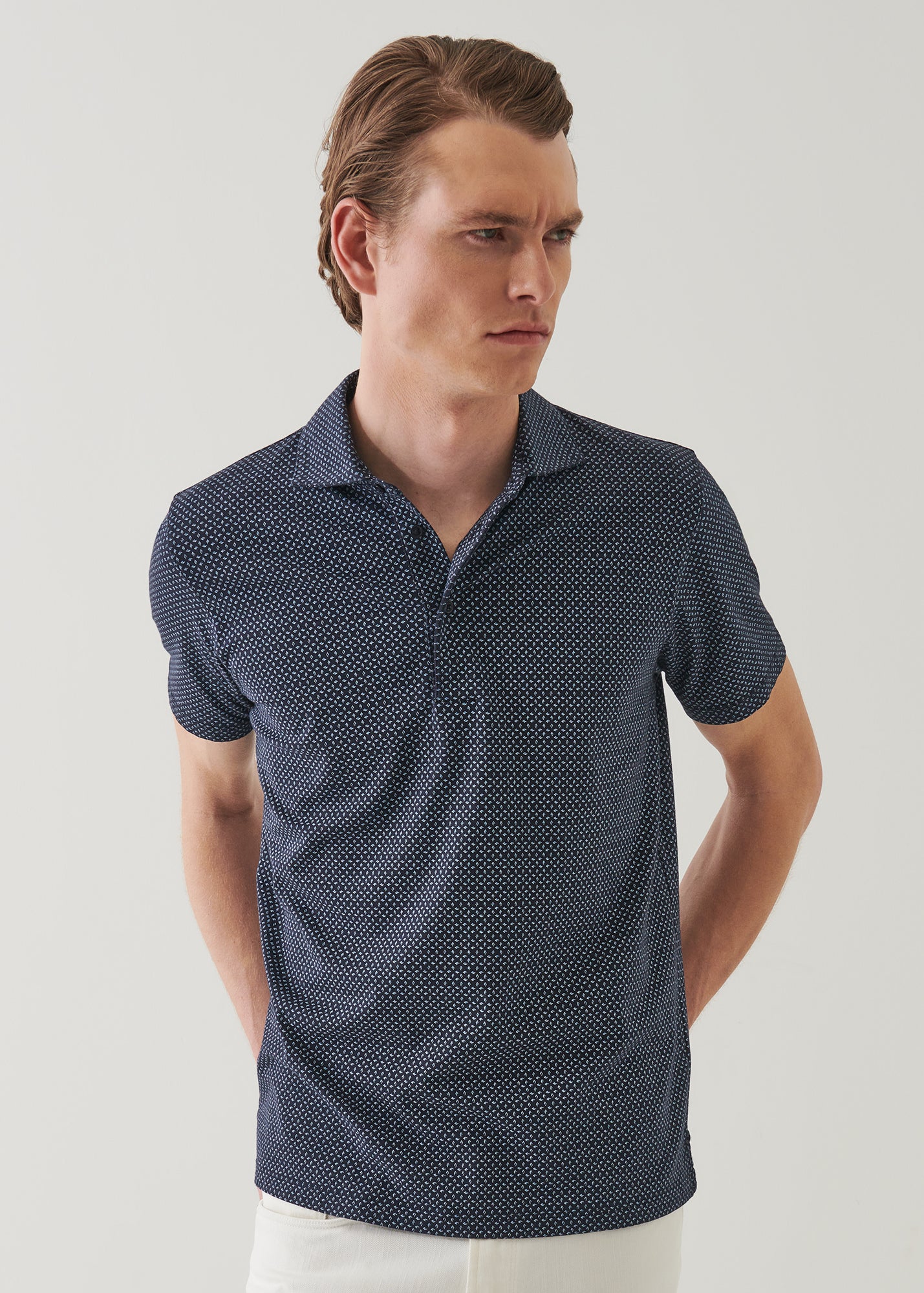 Pima Cotton Stretch Printed Polo - PATRICK ASSARAF