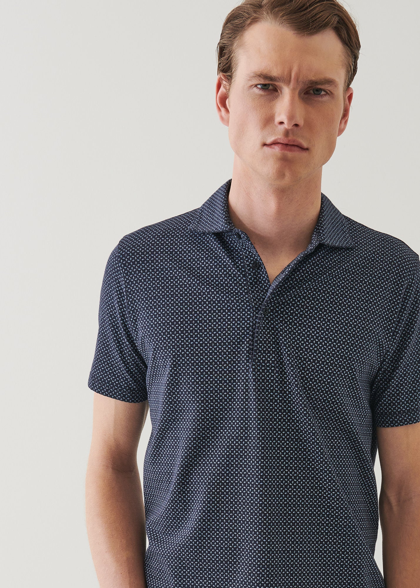 Pima Cotton Stretch Printed Polo - PATRICK ASSARAF