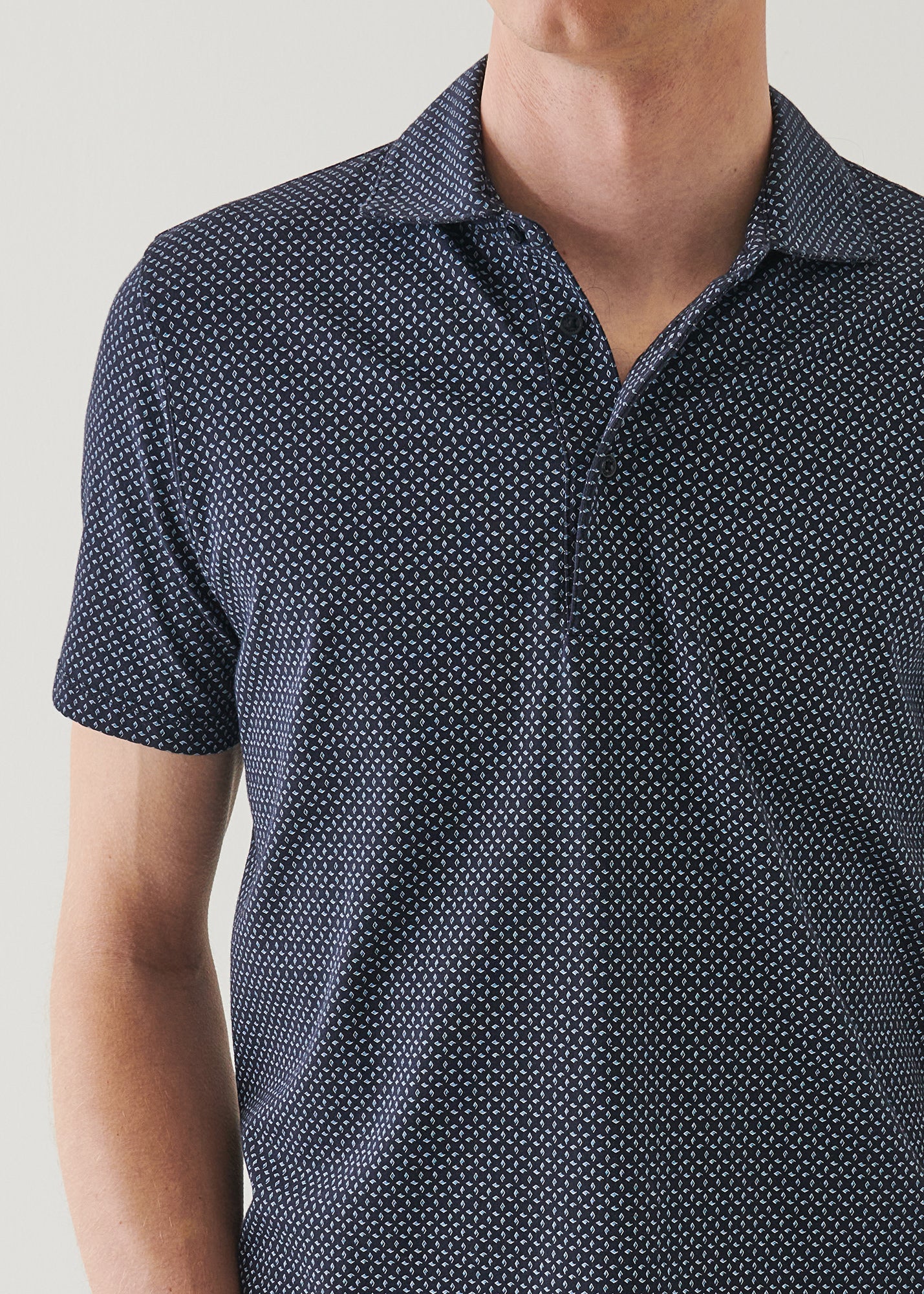 Pima Cotton Stretch Printed Polo - PATRICK ASSARAF