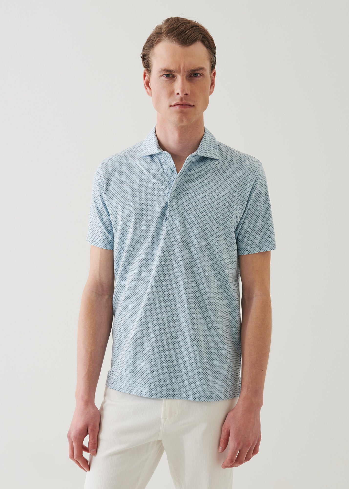 Pima Cotton Stretch Printed Polo - PATRICK ASSARAF