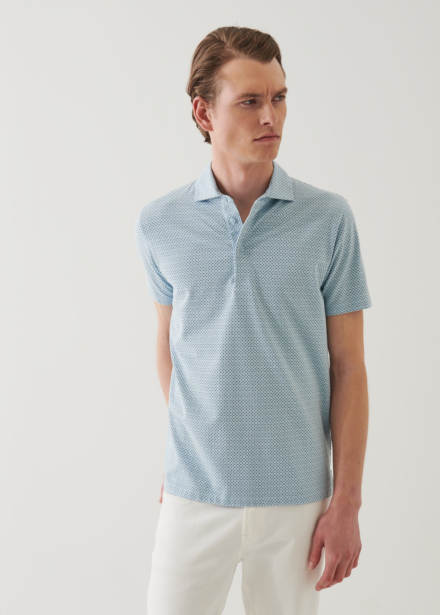 Pima Cotton Stretch Printed Polo - PATRICK ASSARAF