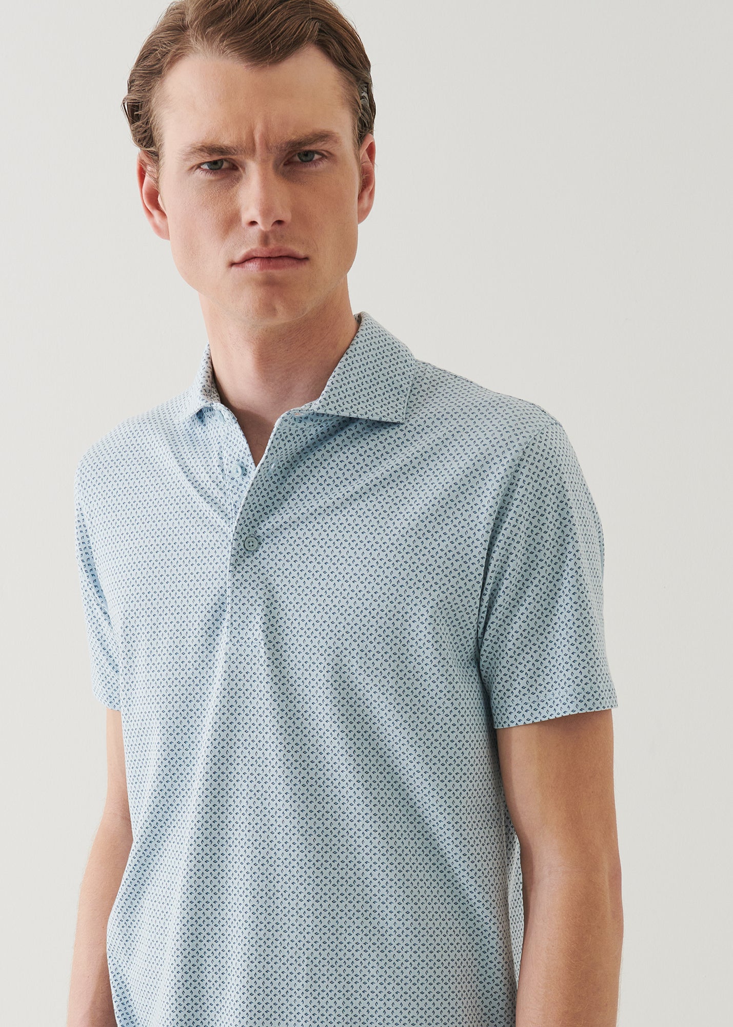 Pima Cotton Stretch Printed Polo - PATRICK ASSARAF