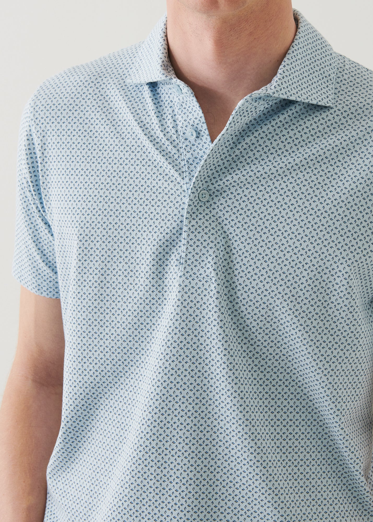Pima Cotton Stretch Printed Polo - PATRICK ASSARAF