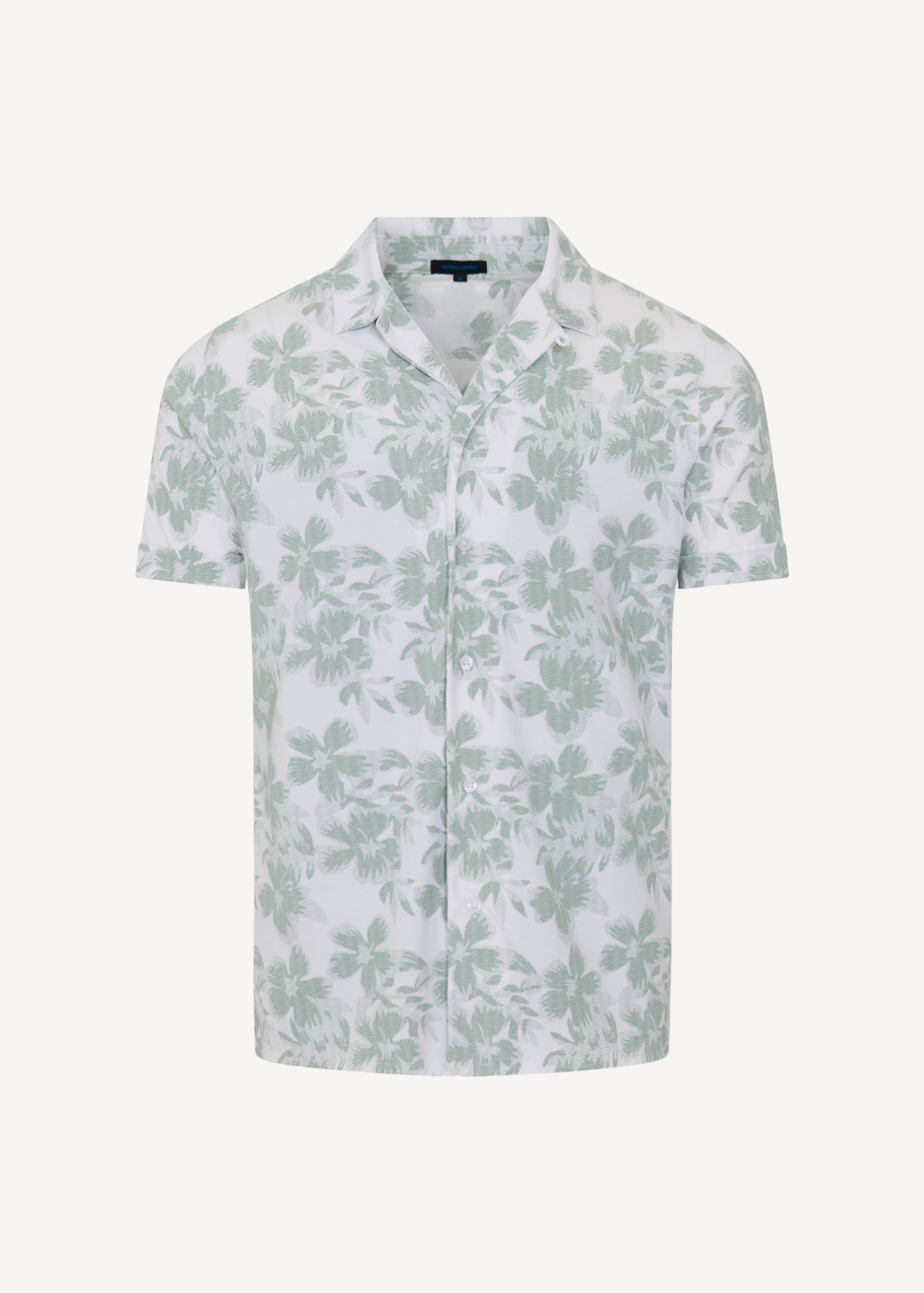 Pima Cotton Stretch Tropical Print Camp Collar Shirt - PATRICK ASSARAF
