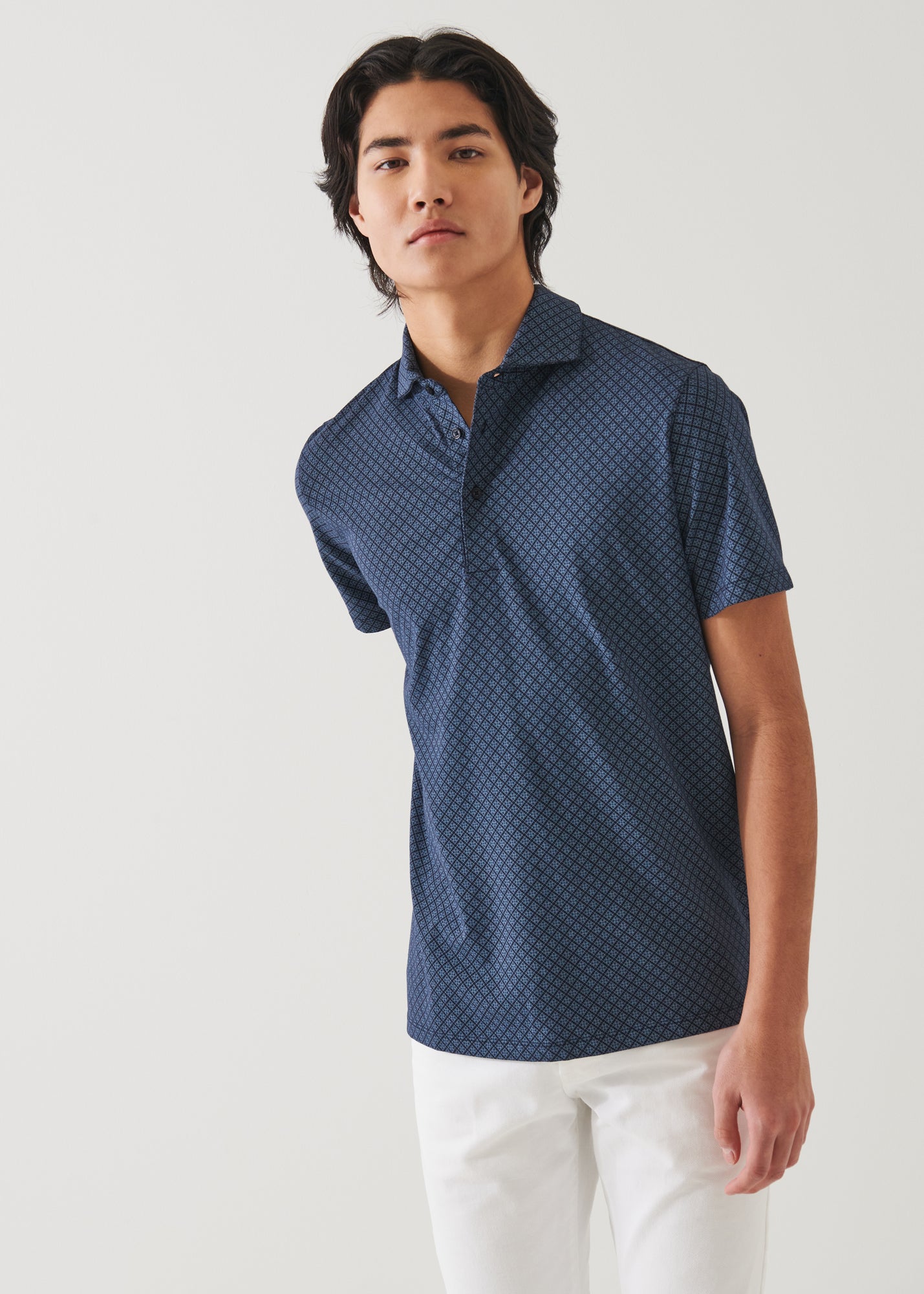 Pima Cotton Stretch Printed Polo - PATRICK ASSARAF